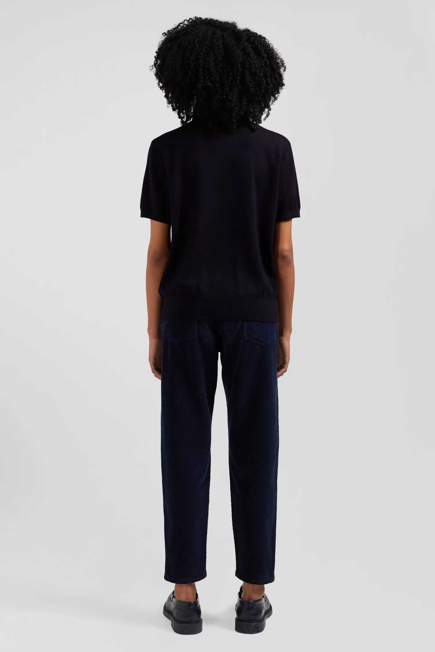 regular_navy_blue_shortsleeved_wool_polo_neck_jumper_5.webp Eden Park Regular navy blue short-sleeved wool polo neck jumper<Women Sweaters