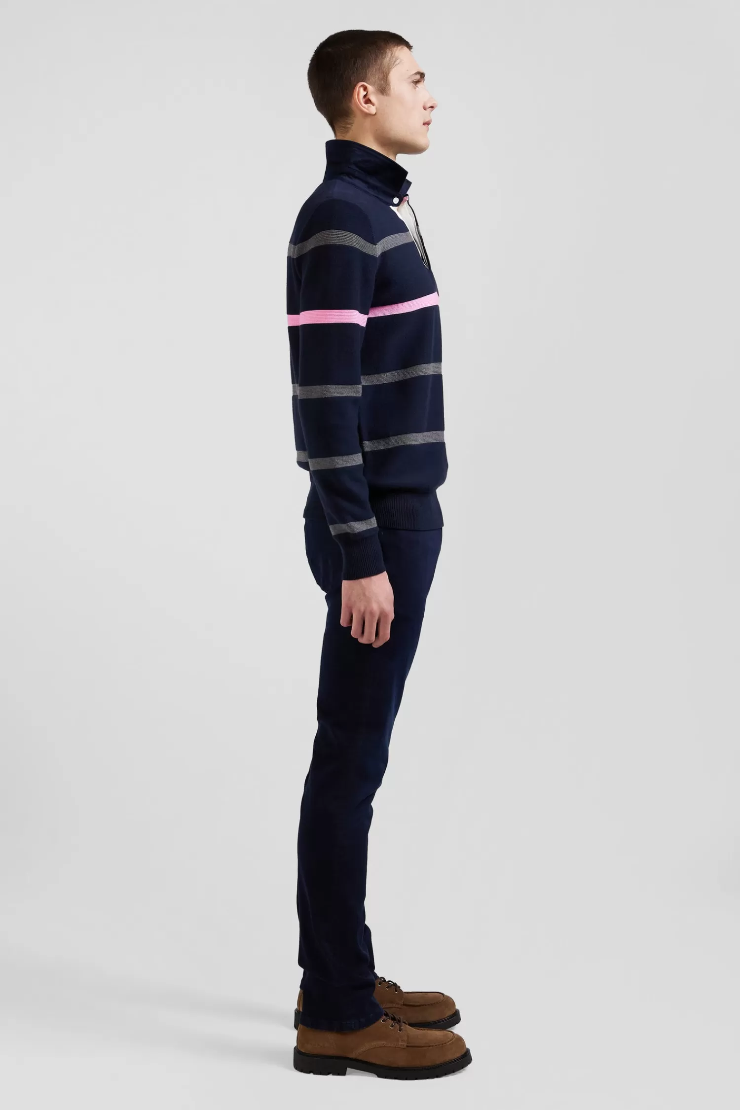 regular_navy_blue_striped_cotton_polo_neck_jumper_4.webp Eden Park Regular navy blue striped cotton polo neck jumper< Sweaters