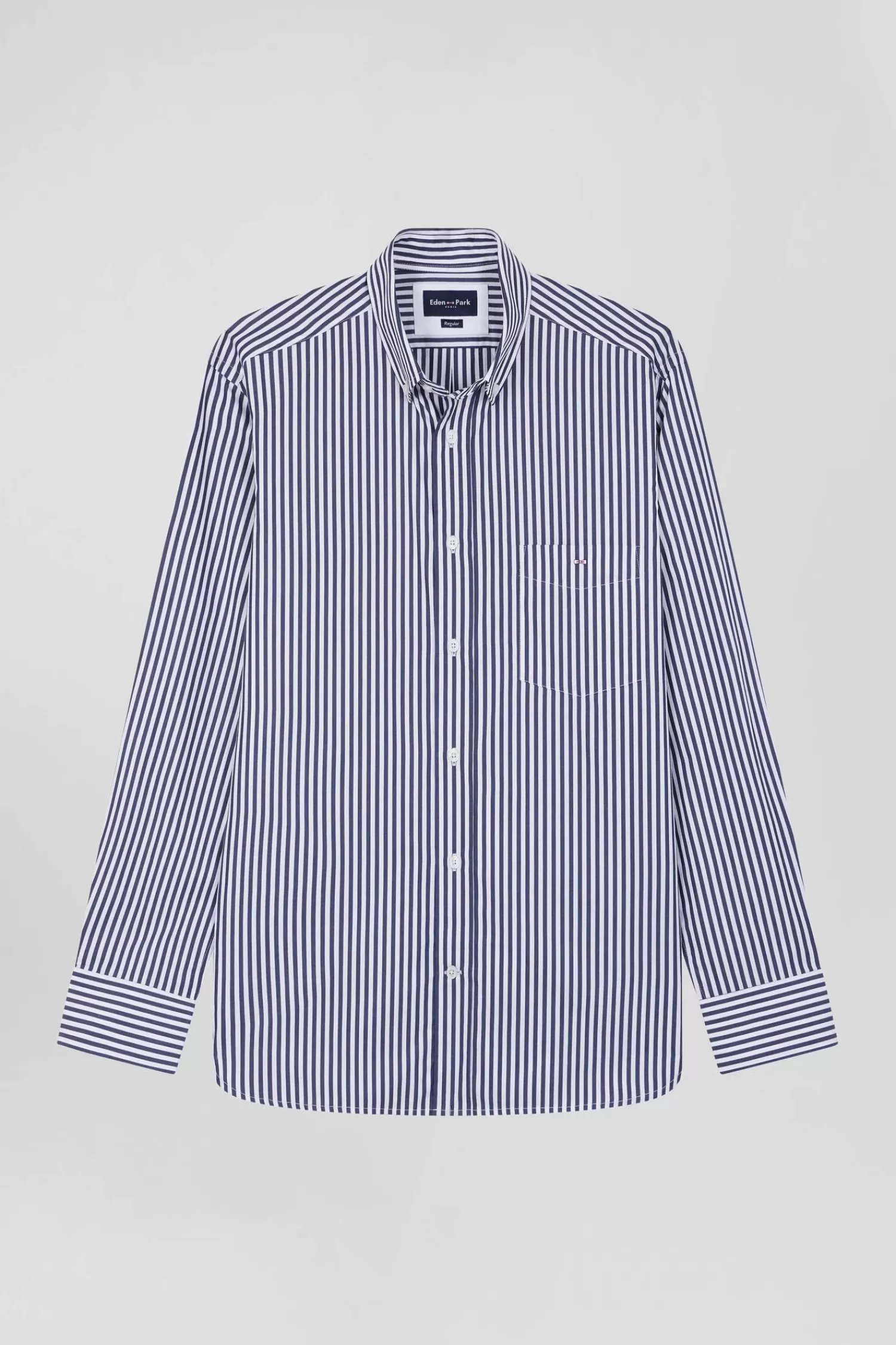 Eden Park Regular navy blue striped cotton poplin shirt< Shirts