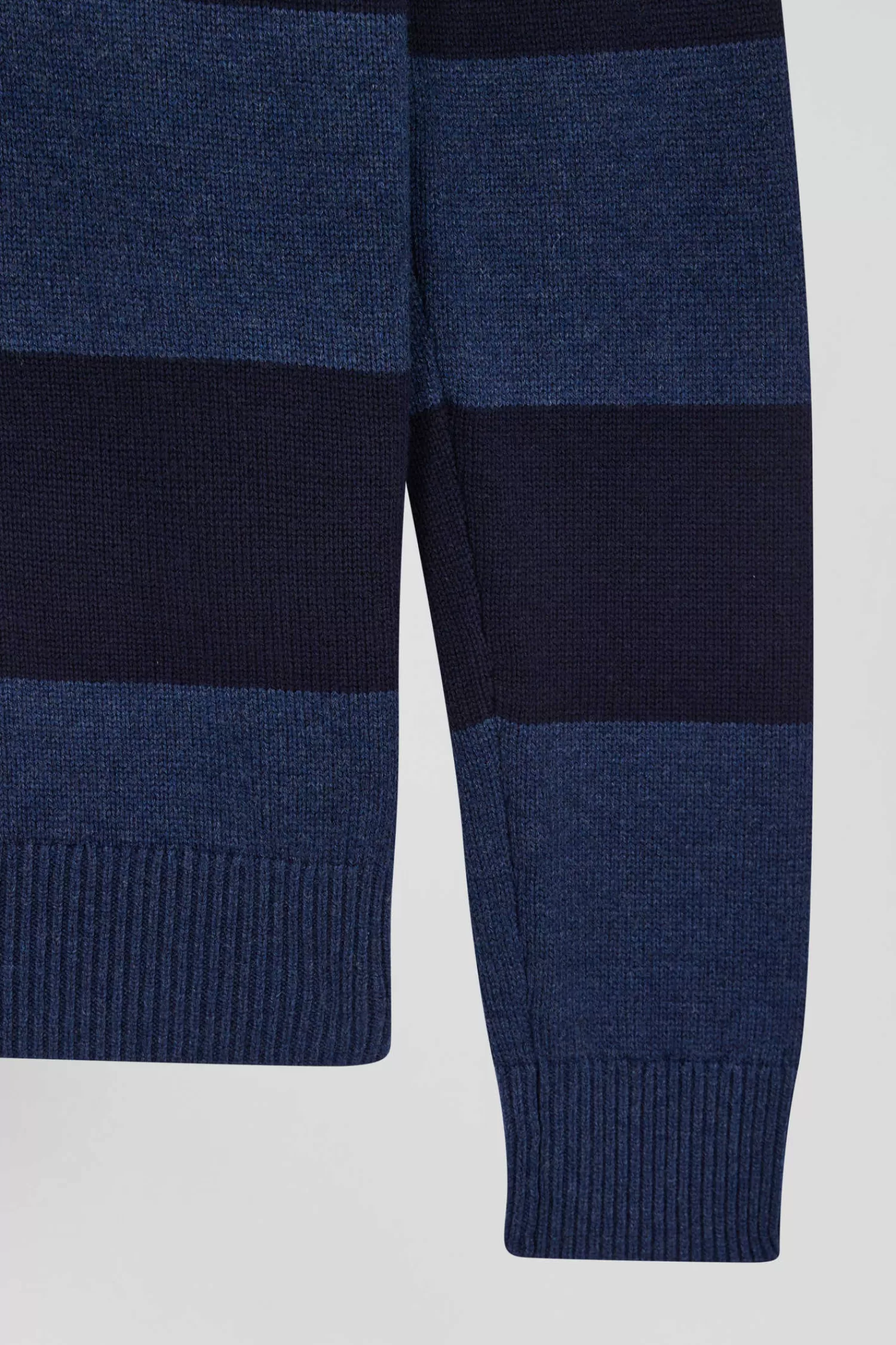 regular_navy_blue_striped_wool_and_cotton_jumper_with_rugby_shirt_collar_8.webp Eden Park Regular navy blue striped wool and cotton jumper with rugby shirt collar< Sweaters