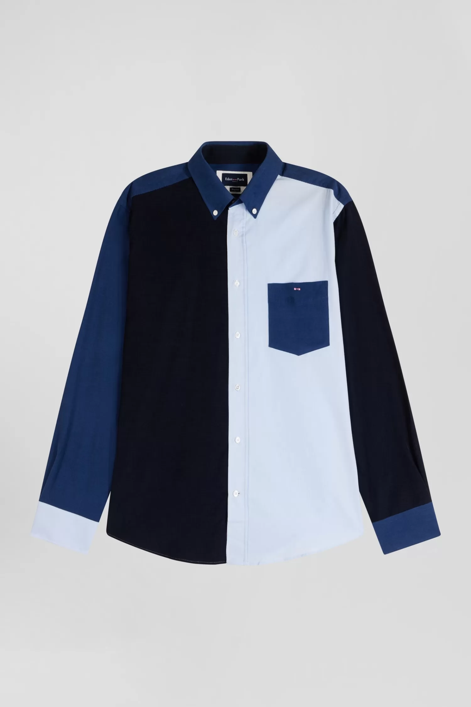 Eden Park Regular navy blue tricolour cotton shirt< Shirts