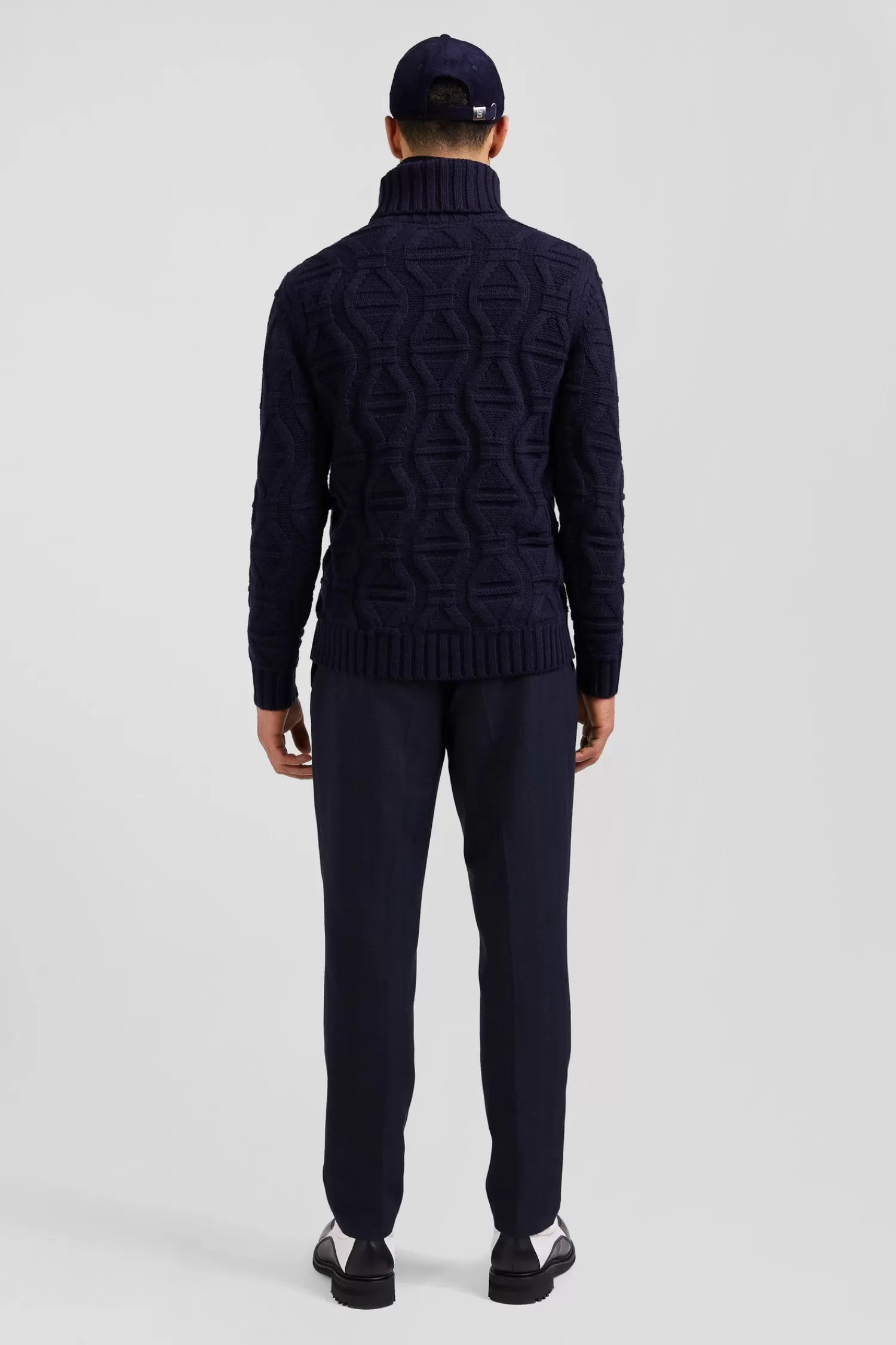regular_navy_blue_virgin_wool_and_recycled_polyamide_turtleneck_jumper_with_d_knitting_5.webp Eden Park Regular navy blue virgin wool and recycled polyamide turtleneck jumper with 3D knitting< Sweaters