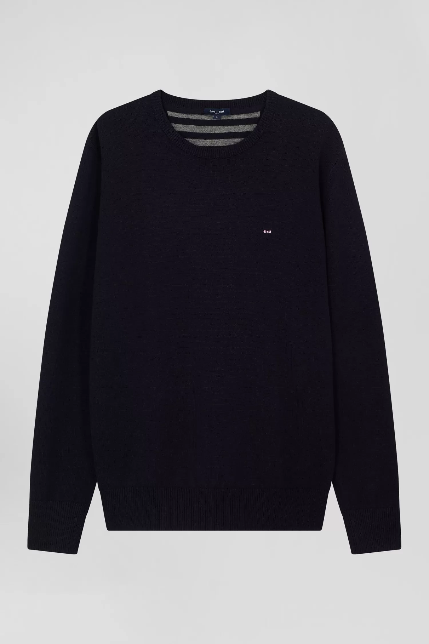 Eden Park Regular navy blue wool and cotton crew neck jumper< Sweaters