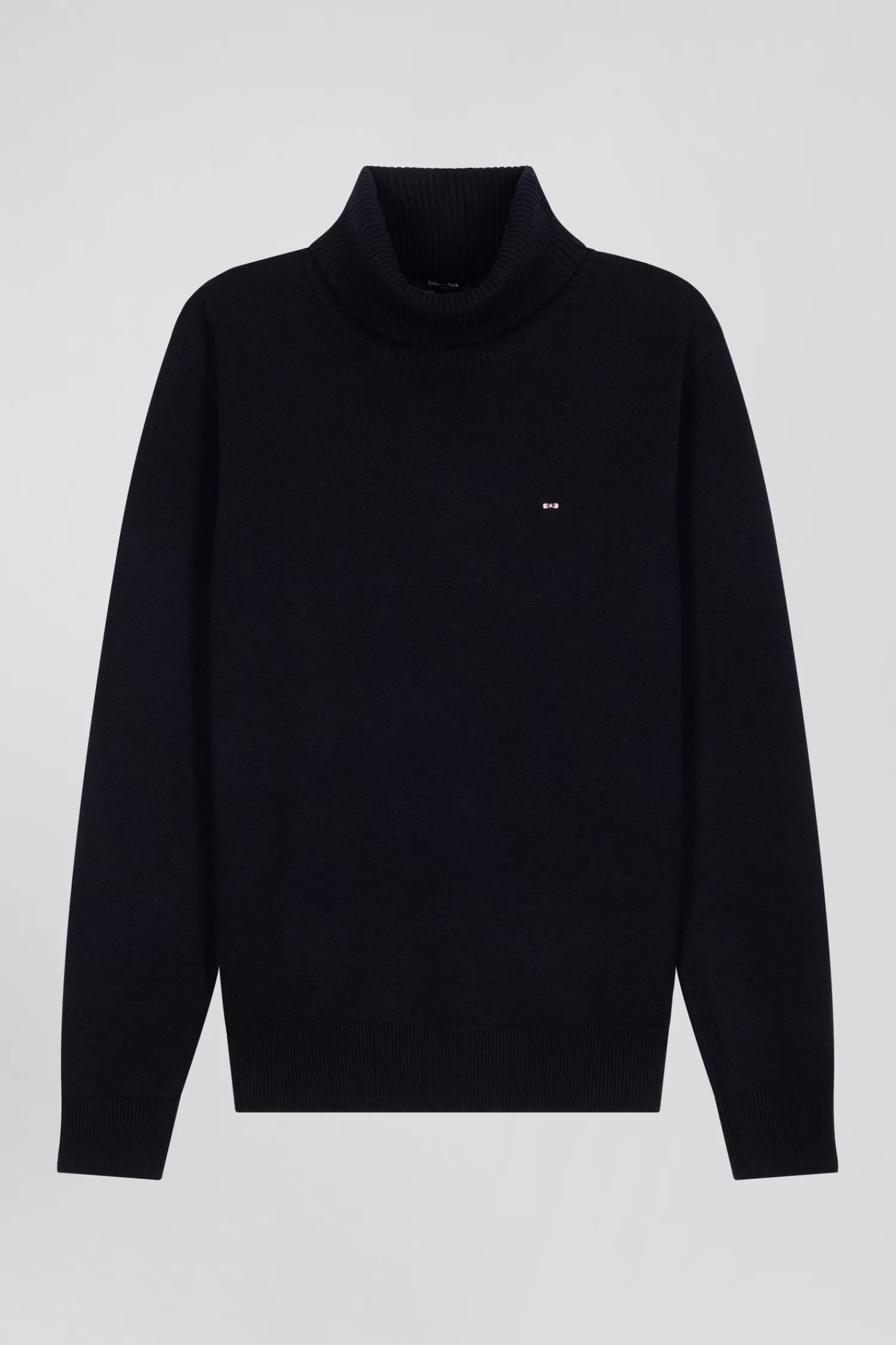 Eden Park Regular navy blue wool and cotton turtleneck jumper< Sweaters