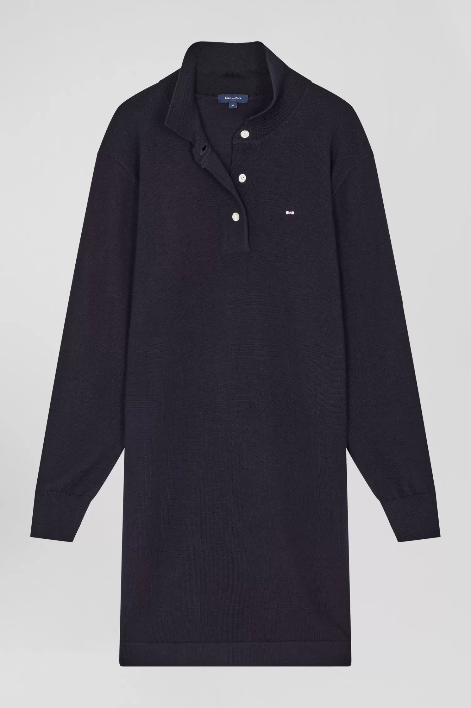 Eden Park Regular navy blue wool dress with rugby shirt collar<Women Dresses And Skirts