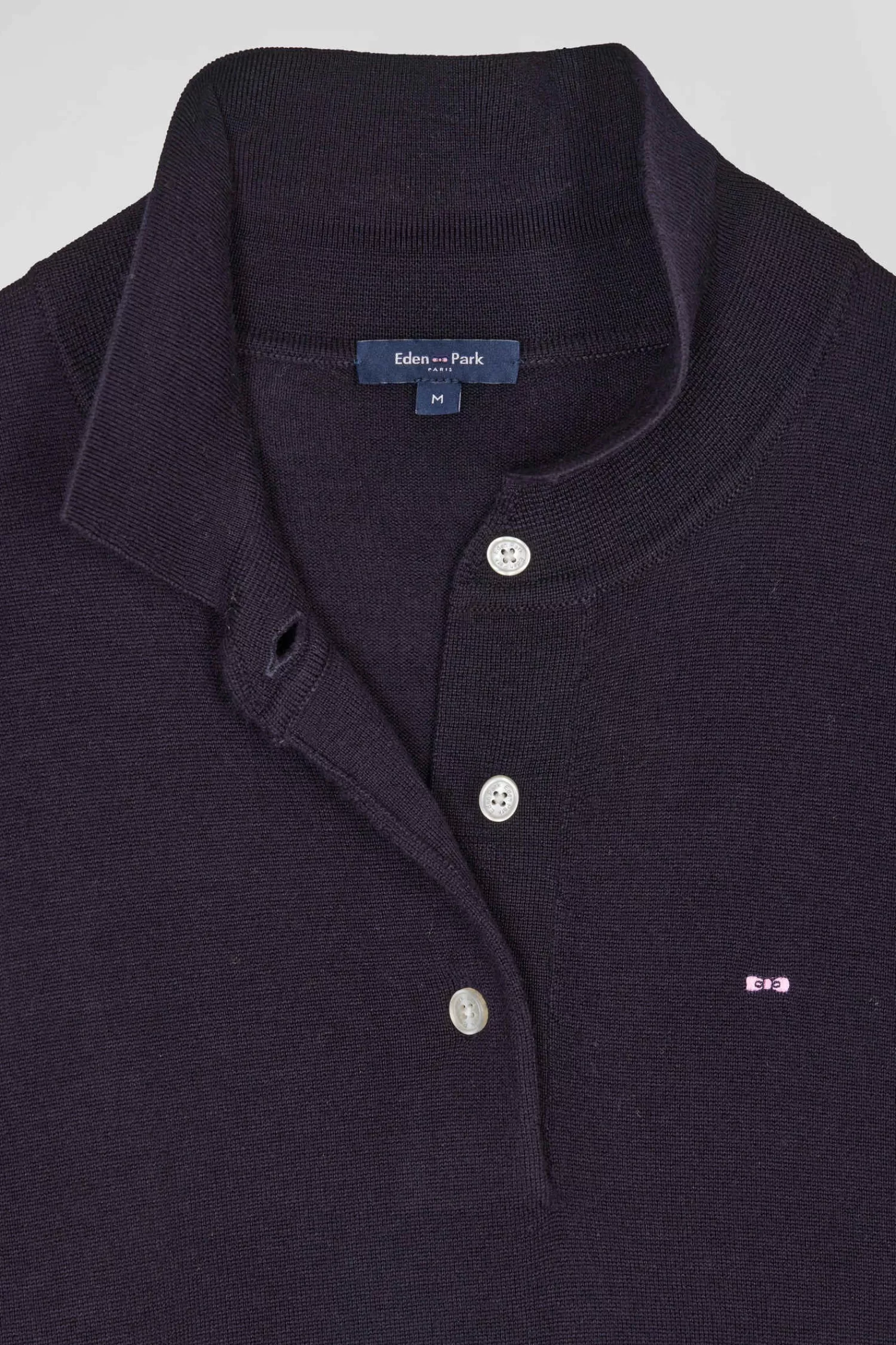 regular_navy_blue_wool_dress_with_rugby_shirt_collar_6.webp Eden Park Regular navy blue wool dress with rugby shirt collar<Women Dresses And Skirts