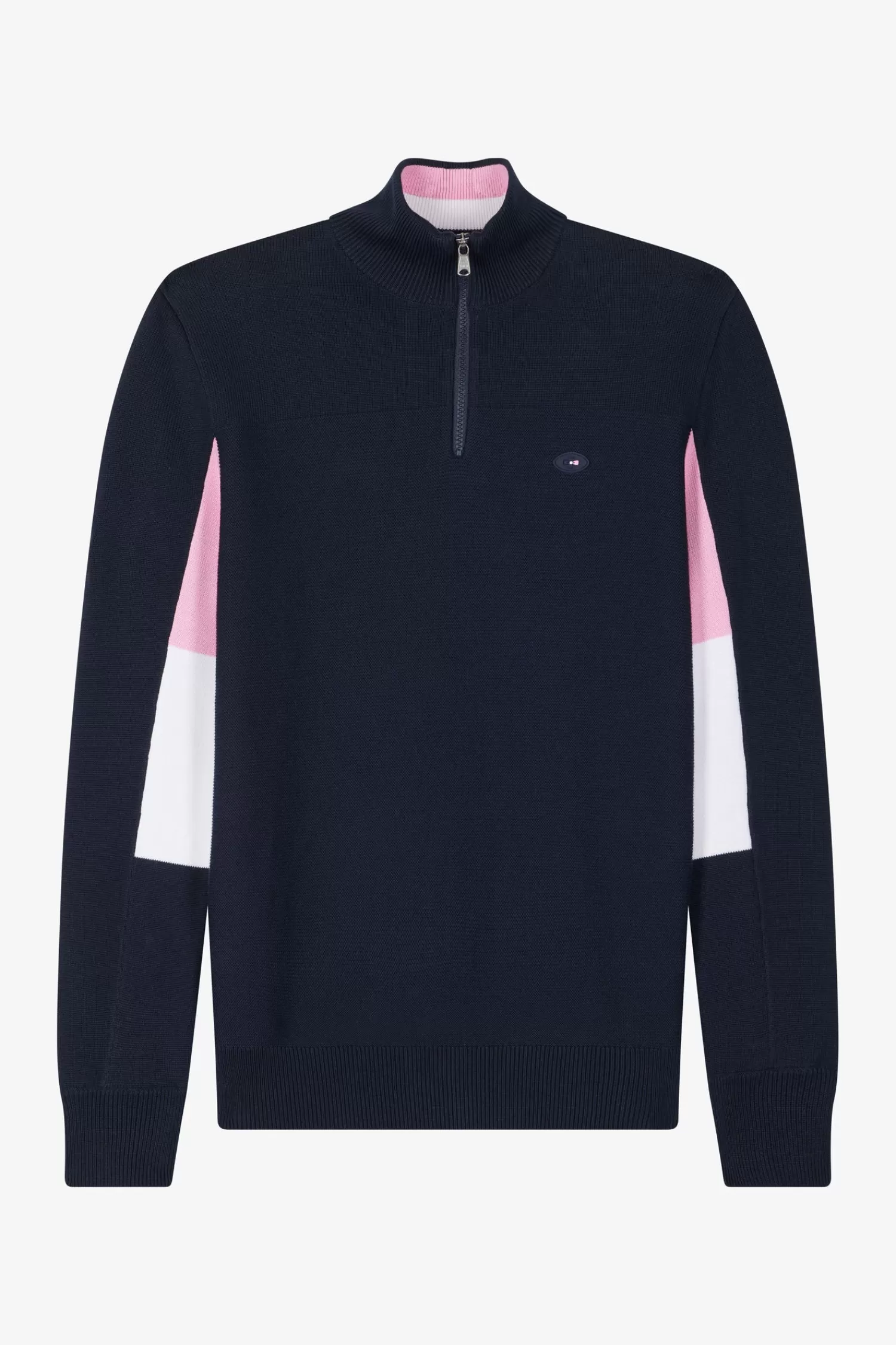 Eden Park Regular navy blue XV de France cotton semi-zipped jumper< Sweaters