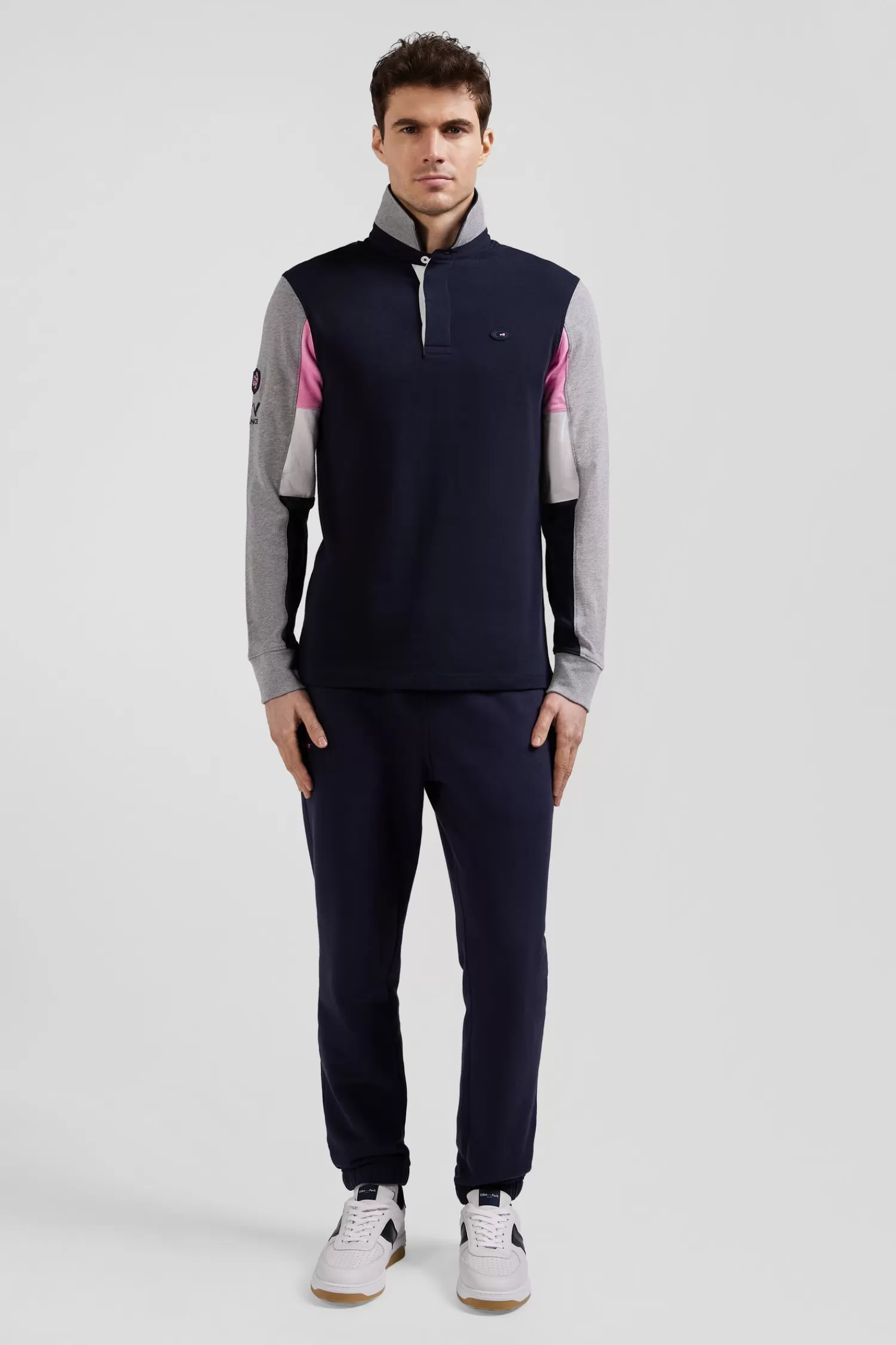 Eden Park Regular navy blue XV de France long-sleeved cotton rugby shirt< Rugby Shirts