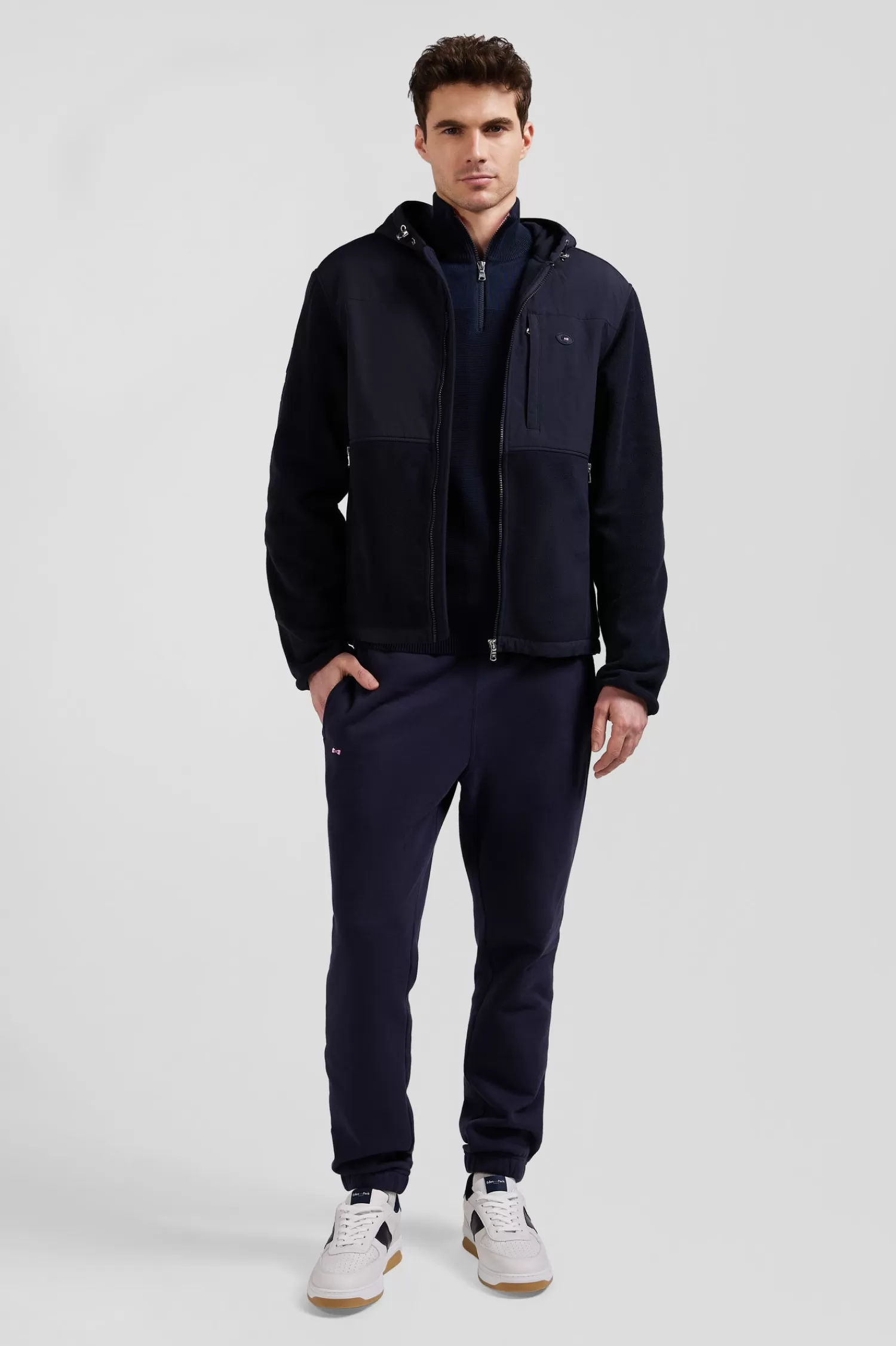 Eden Park Regular navy blue zipped hoodie< Sweatshirts