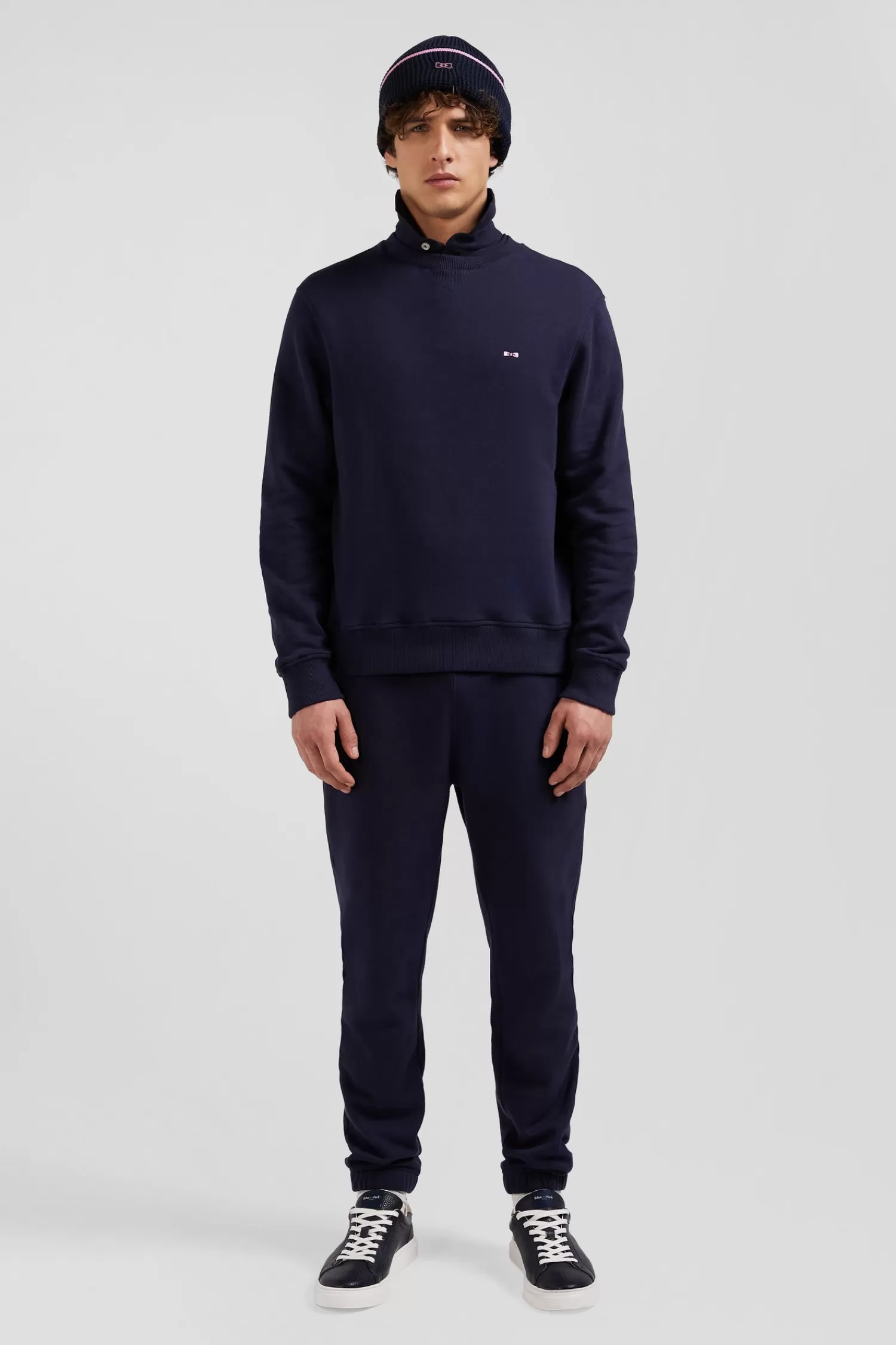 Eden Park Regular navy brushed cotton fleece sweatshirt< Sweatshirts