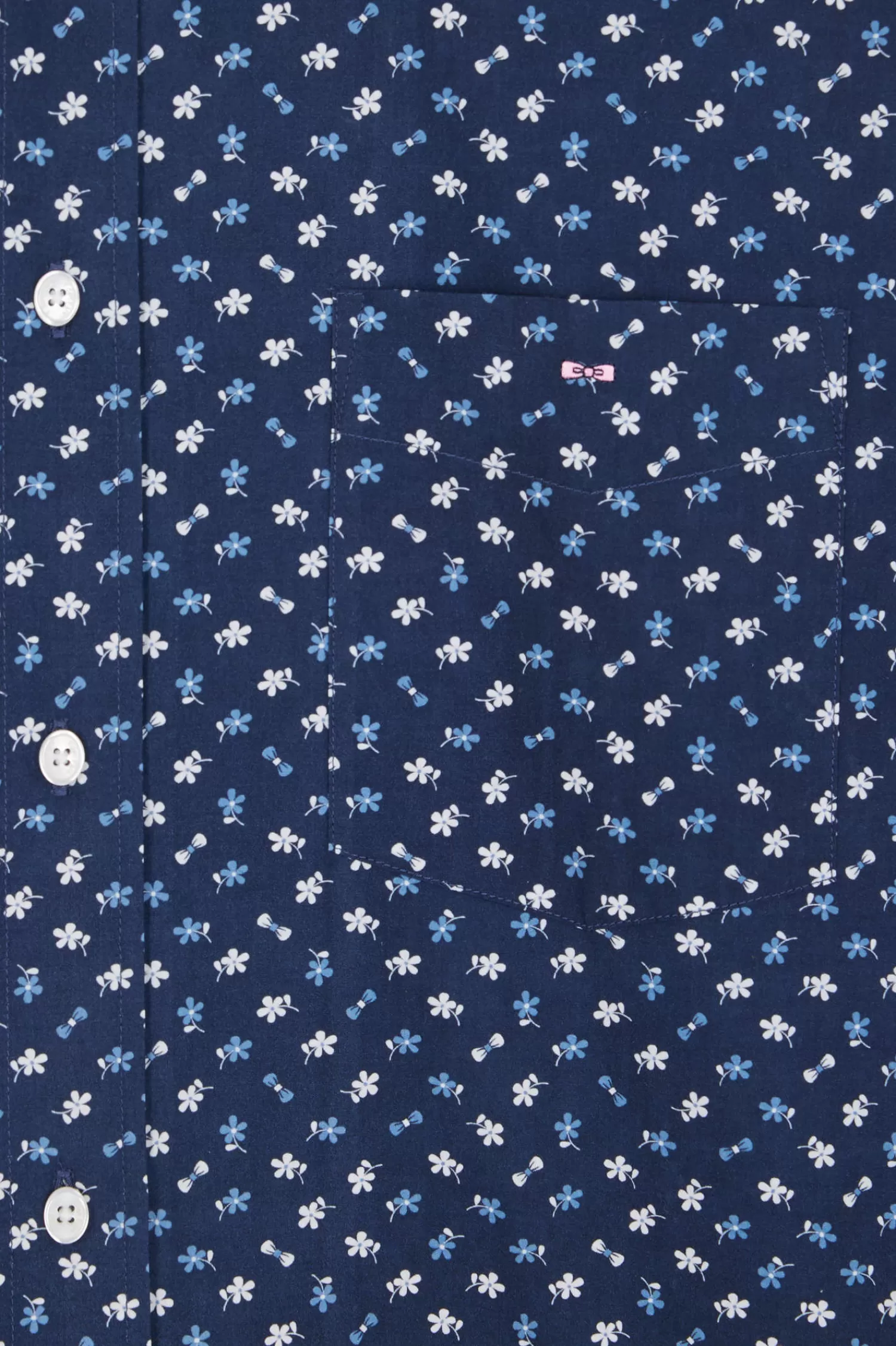 Eden Park Regular navy cotton poplin shirt with micro floral print< Shirts