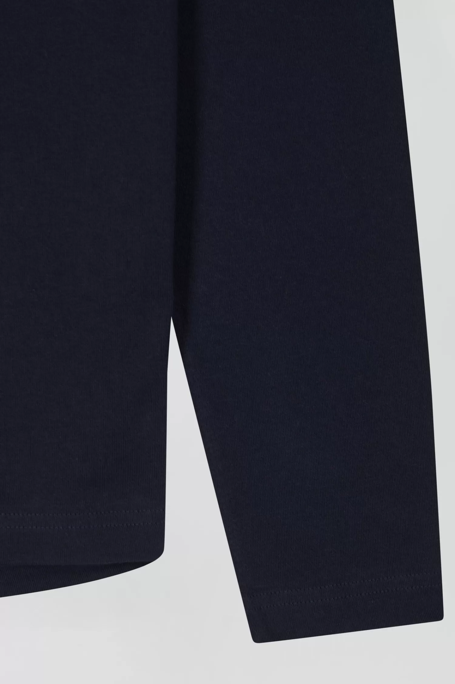 Eden Park Regular navy long-sleeved cotton T-shirt with striped bow tie embroidery< T-shirts