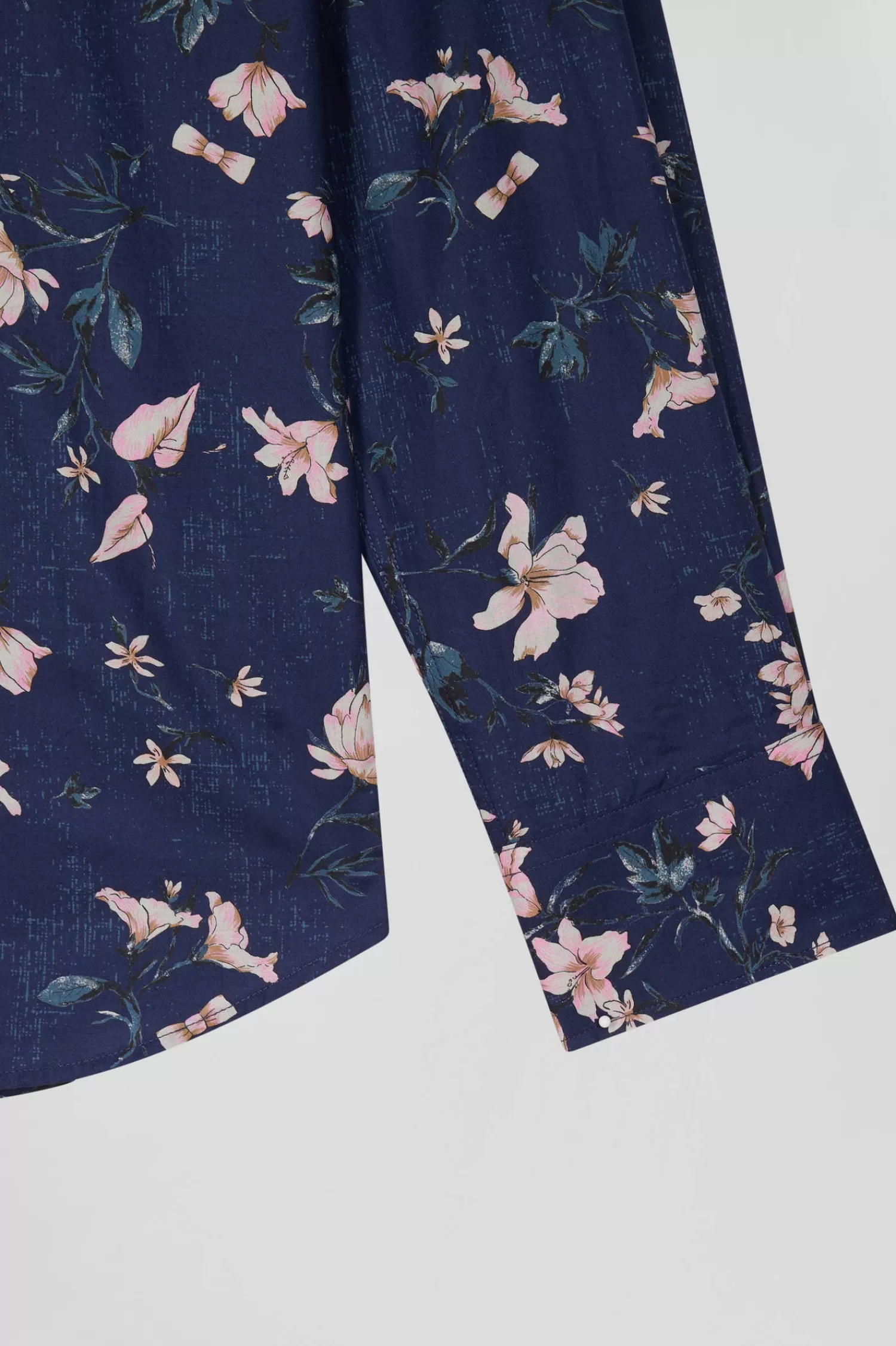 Eden Park Regular navy Pima cotton poplin shirt with floral print< Shirts