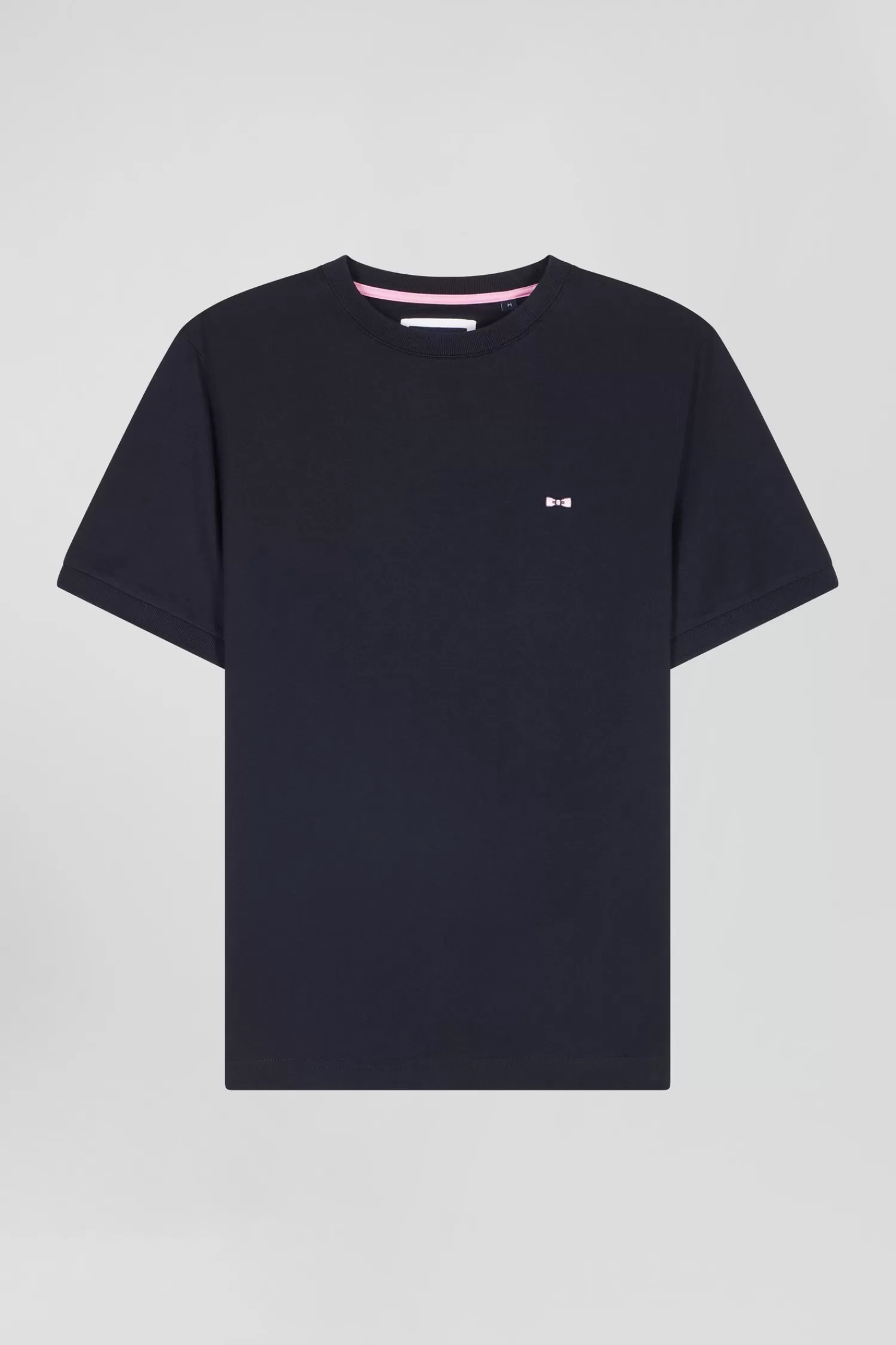 Eden Park Regular navy short-sleeved cotton T-shirt with back emblem embroidery< T-shirts