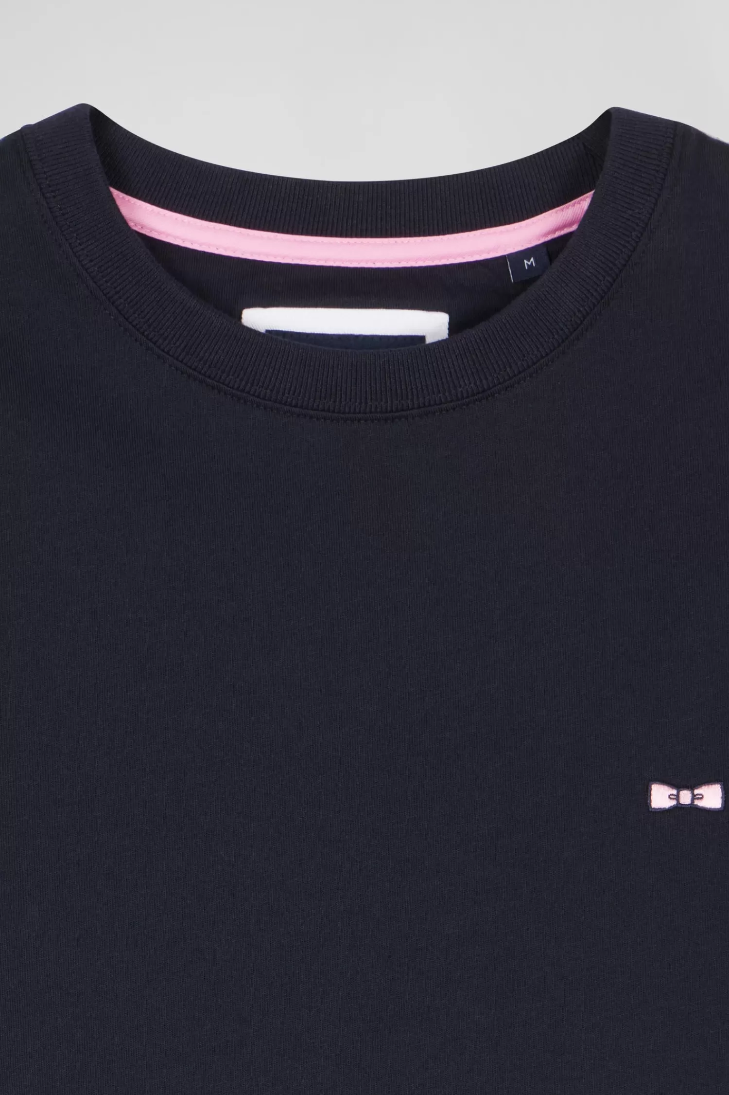 Eden Park Regular navy short-sleeved cotton T-shirt with back emblem embroidery< T-shirts