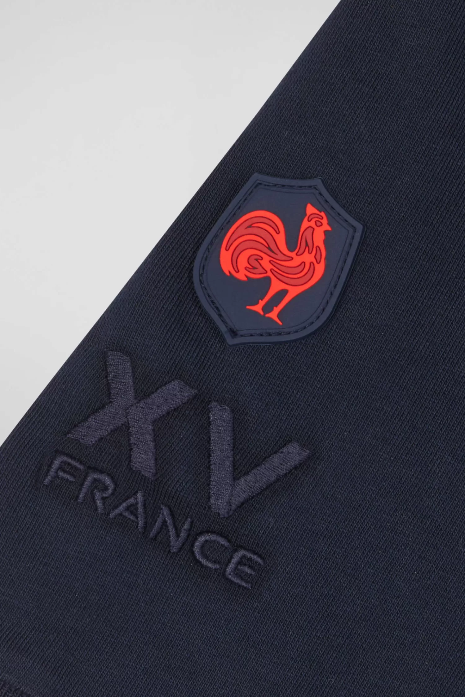 Eden Park Regular navy short-sleeved cotton T-shirt with tricolor XV de France embroidery< T-shirts