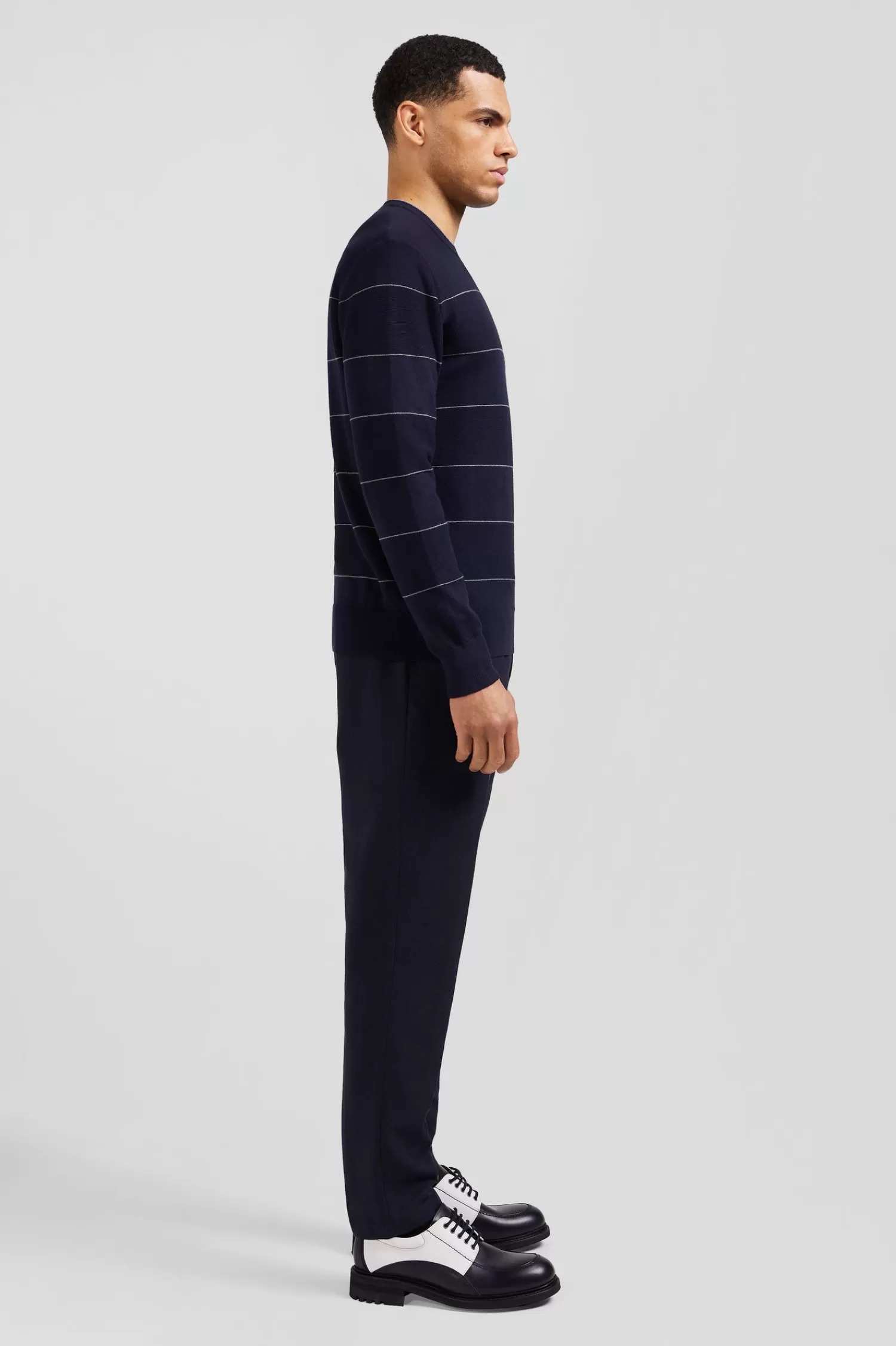 regular_navy_striped_cotton_and_cashmere_crew_neck_jumper_4.webp Eden Park Regular navy striped cotton and cashmere crew neck jumper< Sweaters