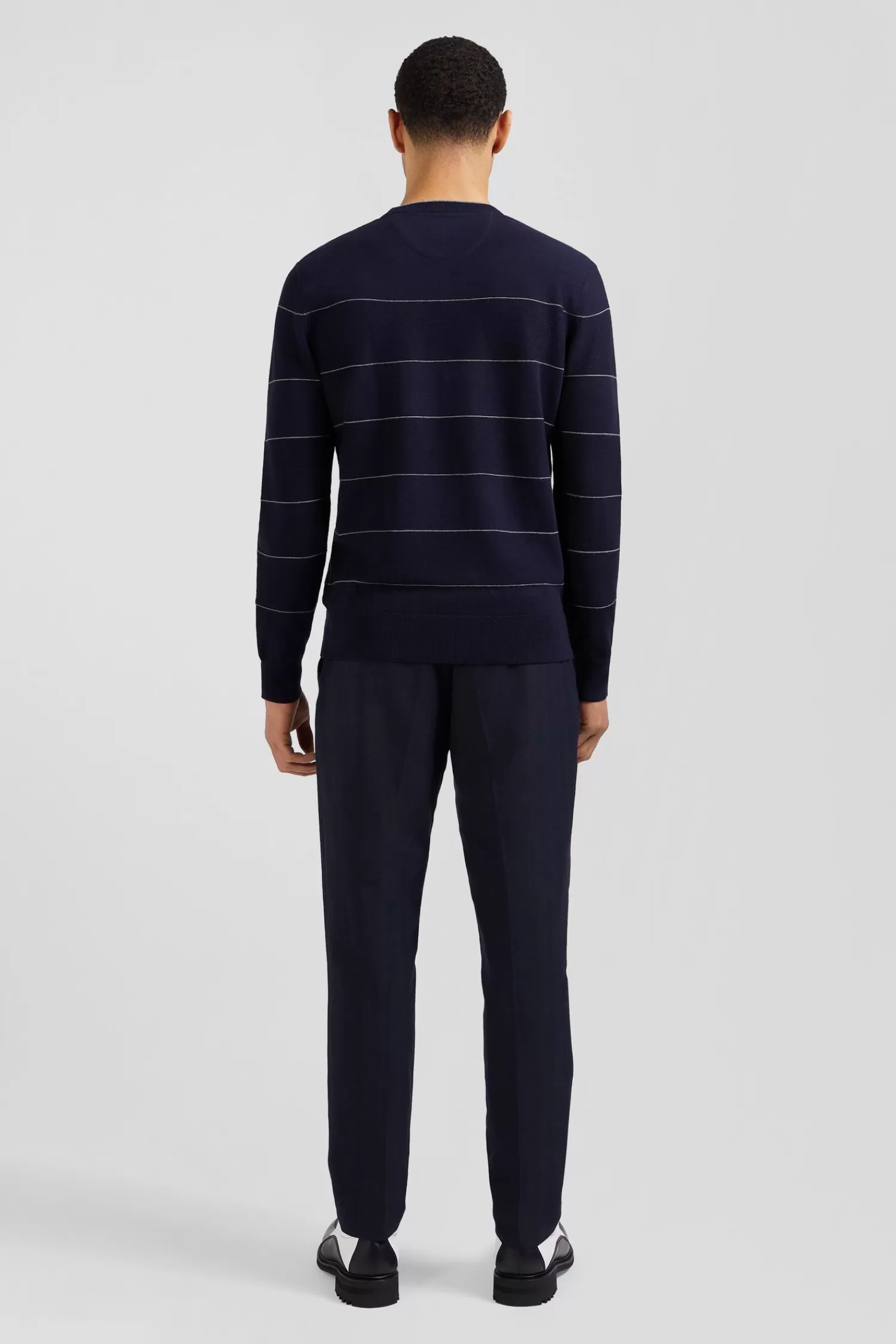 regular_navy_striped_cotton_and_cashmere_crew_neck_jumper_5.webp Eden Park Regular navy striped cotton and cashmere crew neck jumper< Sweaters