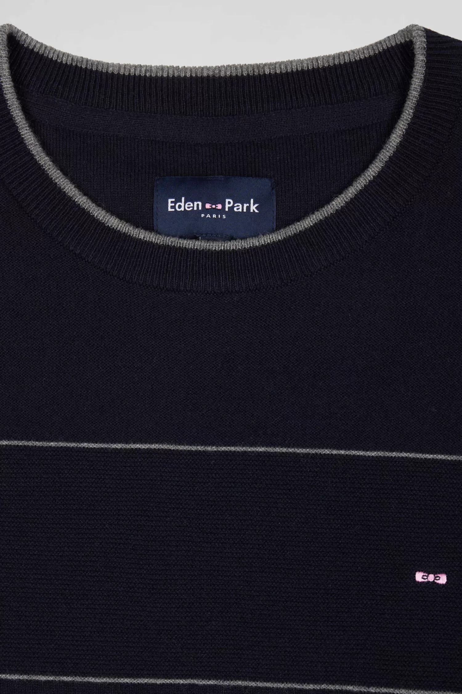 regular_navy_striped_cotton_and_cashmere_crew_neck_jumper_6.webp Eden Park Regular navy striped cotton and cashmere crew neck jumper< Sweaters