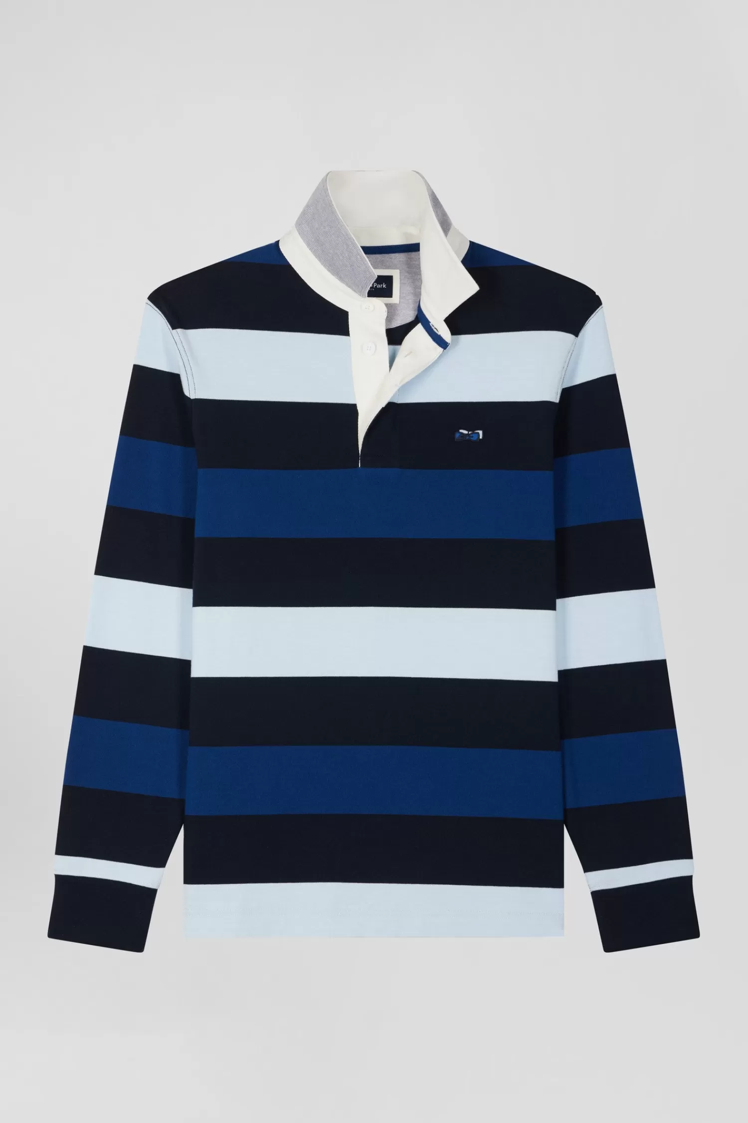 Eden Park Regular navy striped long-sleeved cotton rugby shirt< Rugby Shirts