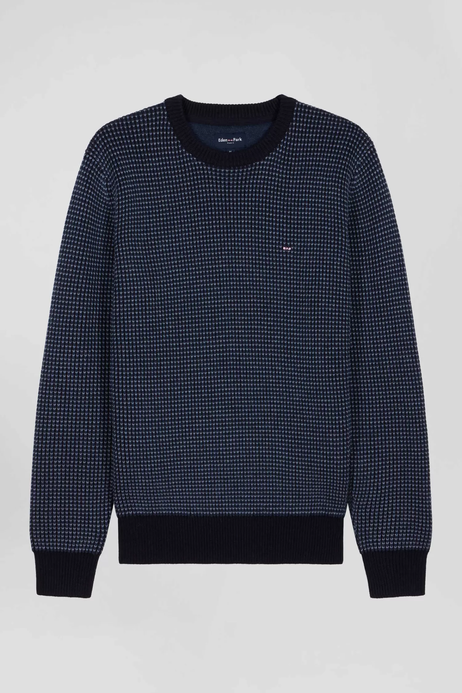 Eden Park Regular navy wool and cotton crew neck jumper< Sweaters