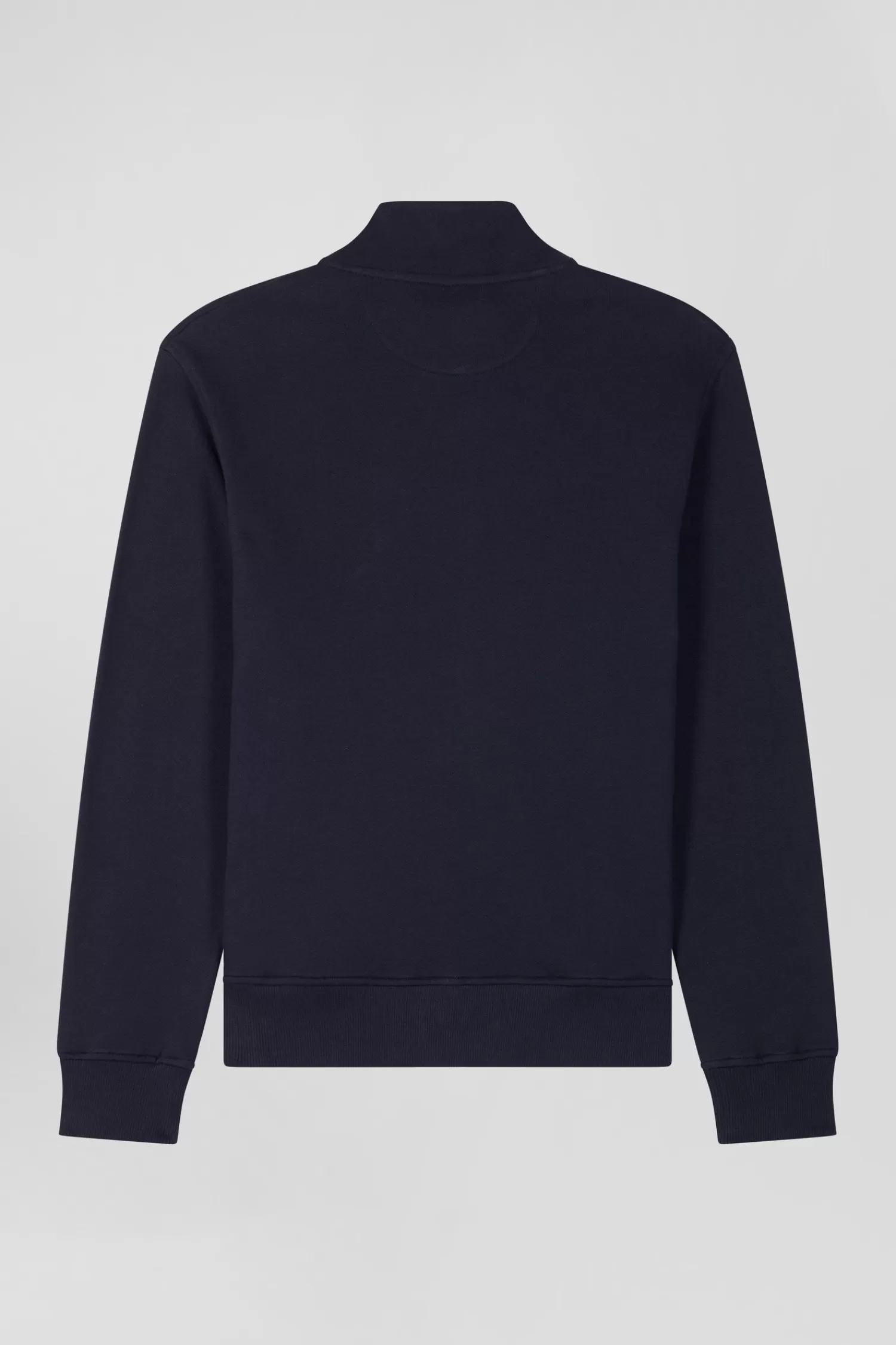 Eden Park Regular navy zipped brushed cotton fleece with high top collar< Sweatshirts