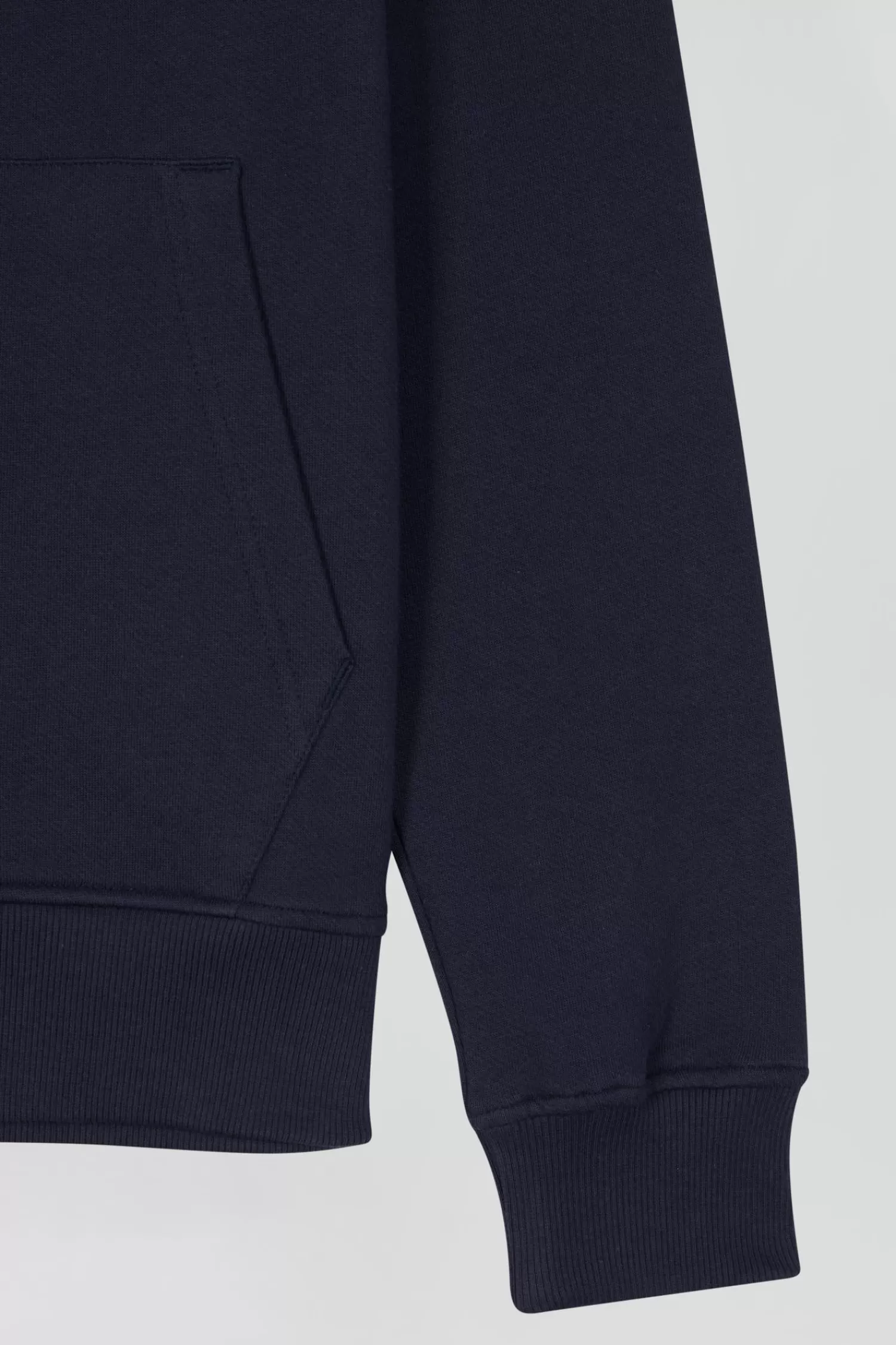 Eden Park Regular navy zipped brushed cotton fleece with high top collar< Sweatshirts