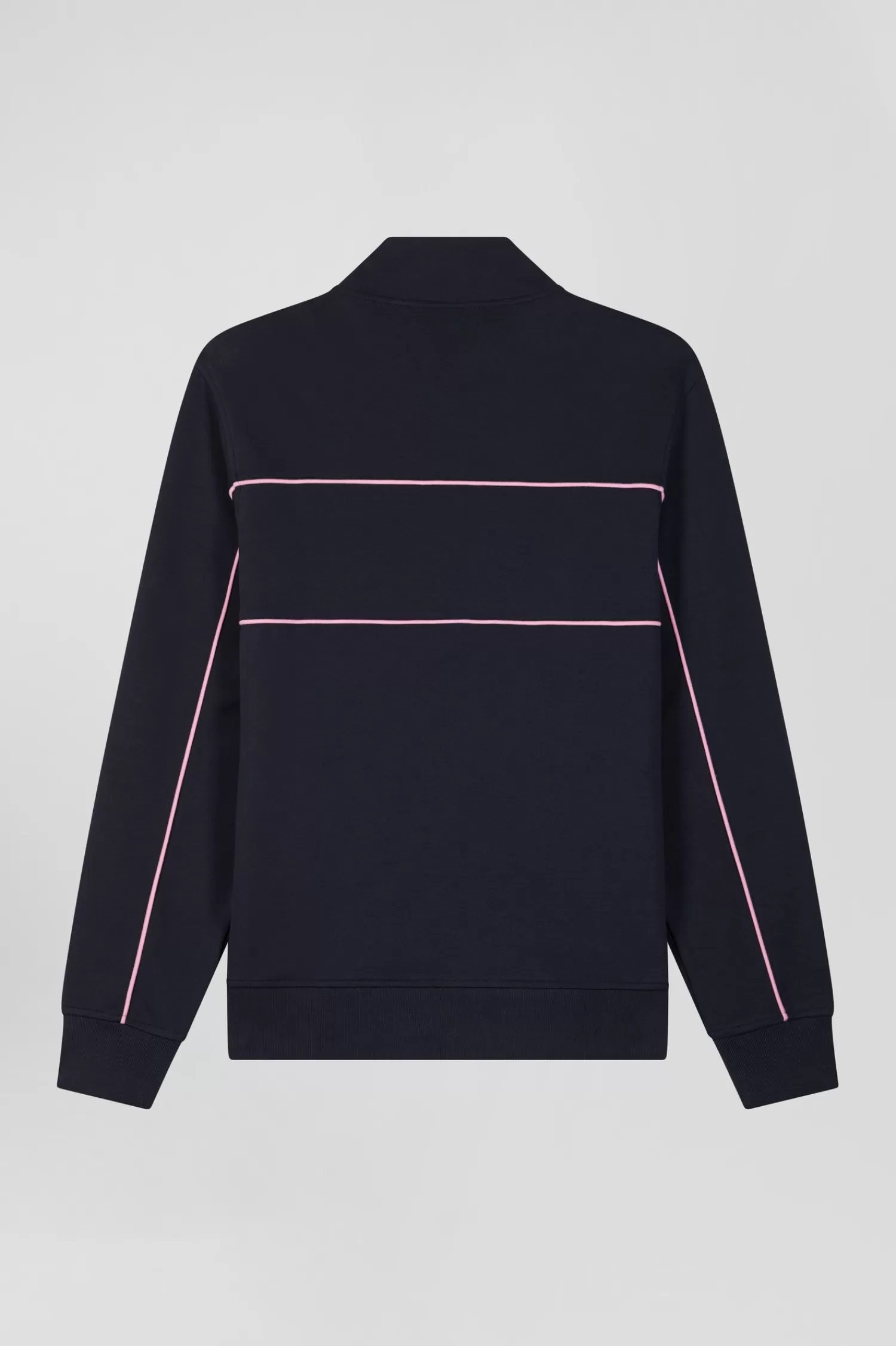 regular_navy_zipped_high_neck_sweatshirt_with_pink_piping_3.webp Eden Park Regular navy zipped high neck sweatshirt with pink piping< Sweatshirts