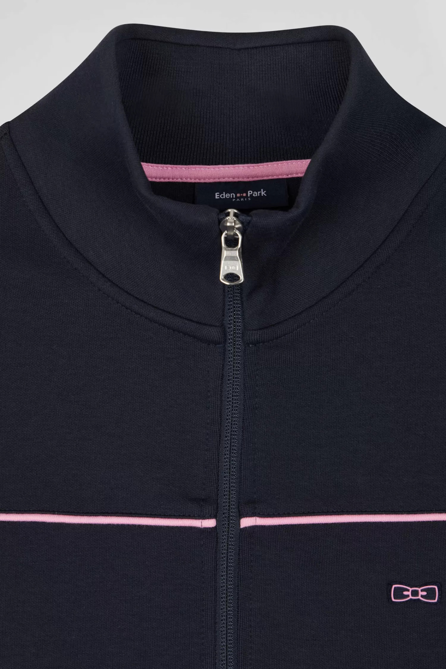 regular_navy_zipped_high_neck_sweatshirt_with_pink_piping_6.webp Eden Park Regular navy zipped high neck sweatshirt with pink piping< Sweatshirts