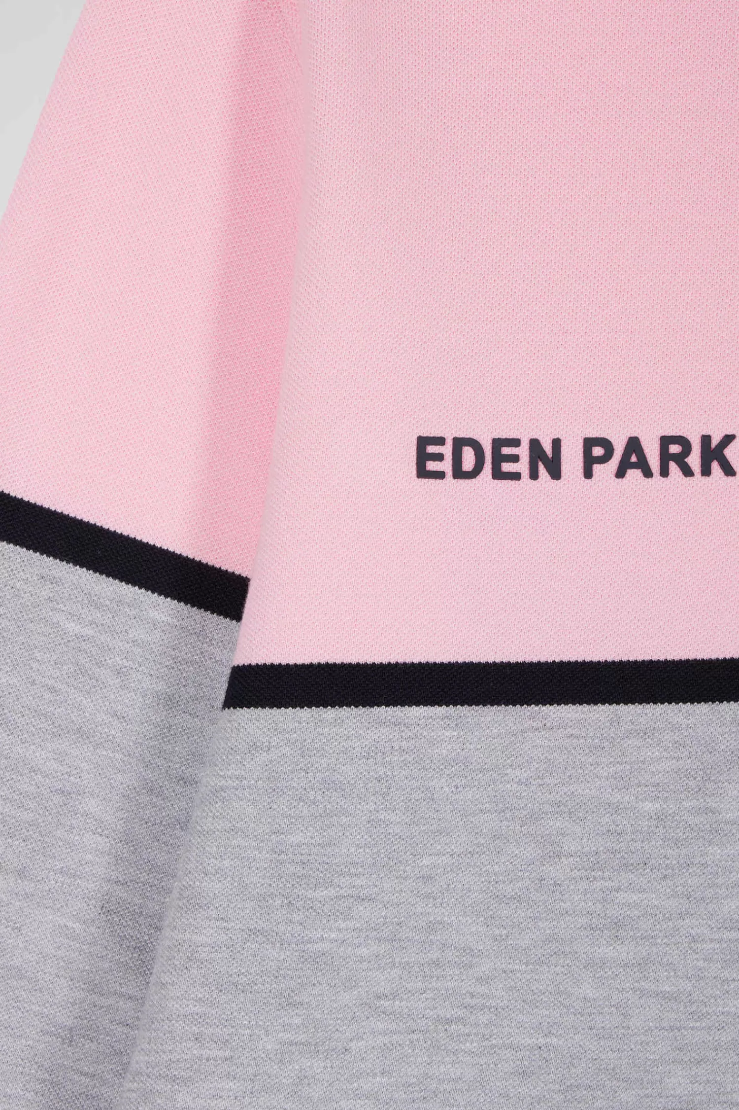 Eden Park Regular pink bicolor long-sleeved cotton piqué polo shirt< Polos