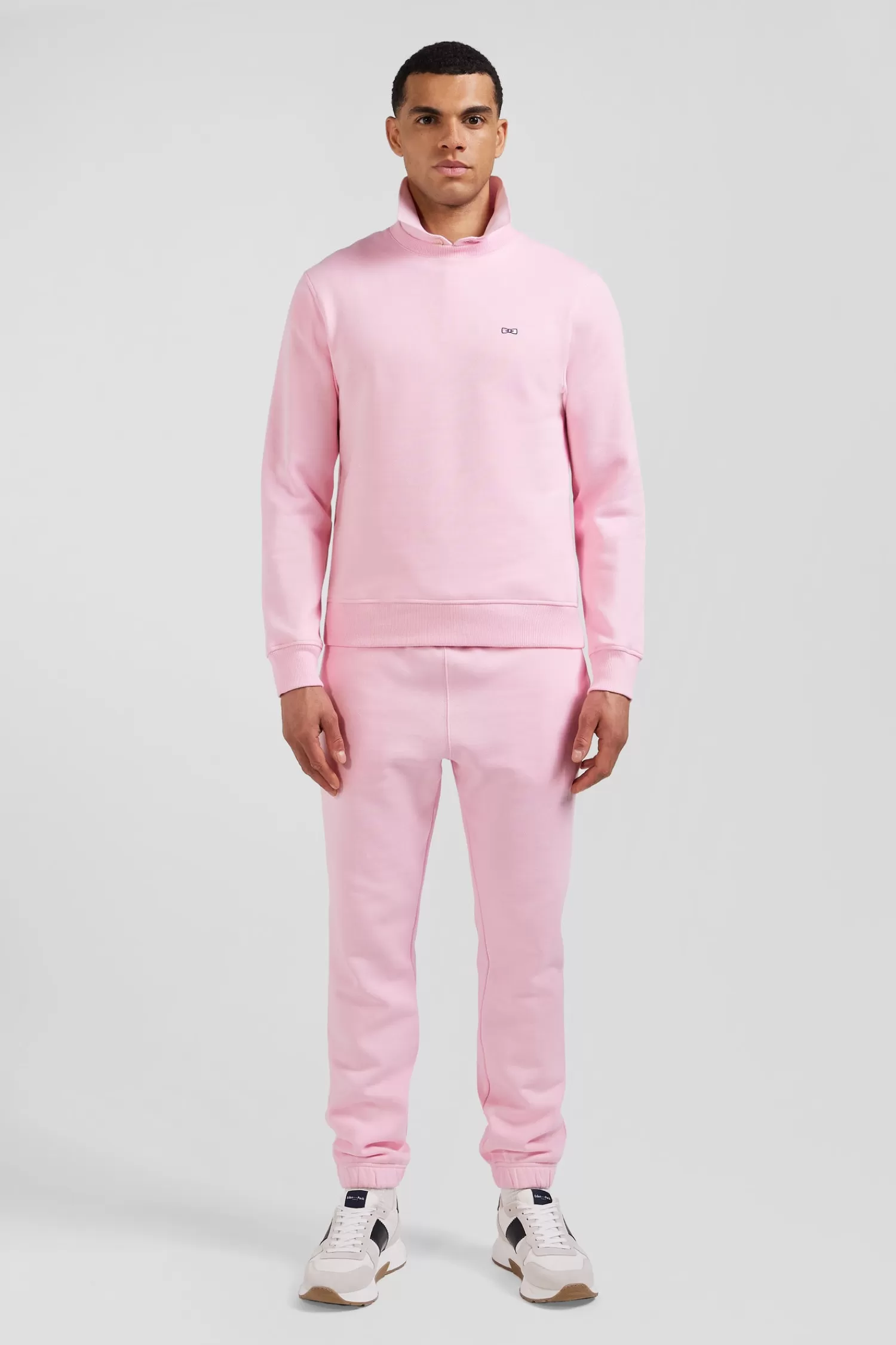 Eden Park Regular pink brushed cotton fleece sweatshirt< Sweatshirts