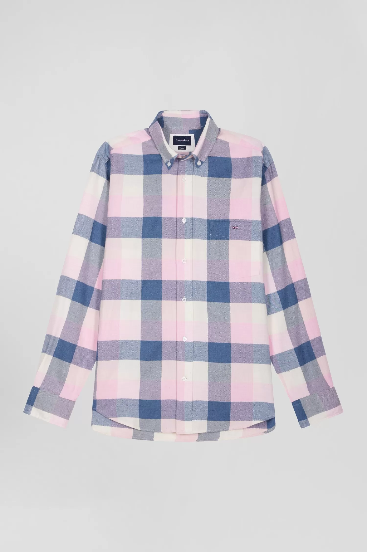 Eden Park Regular pink checked cotton shirt< Shirts