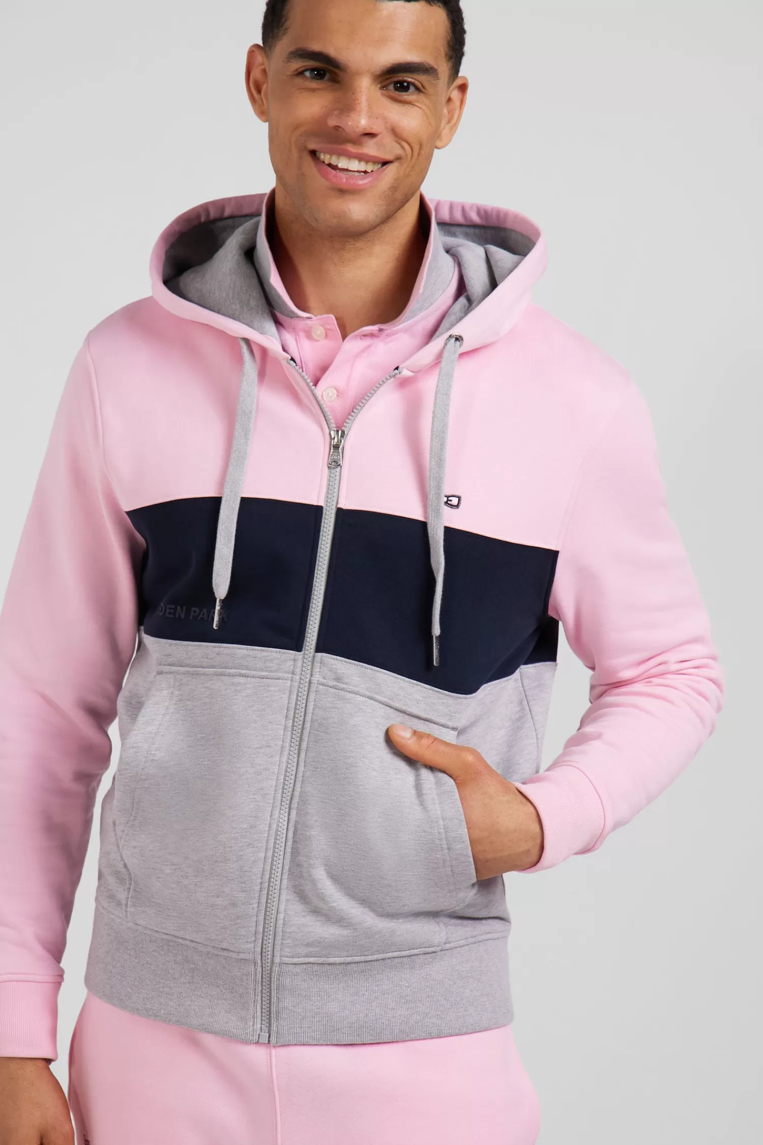 regular_pink_colorblock_zipped_cotton_hoodie_2.webp Eden Park Regular pink colorblock zipped cotton hoodie< Sweatshirts