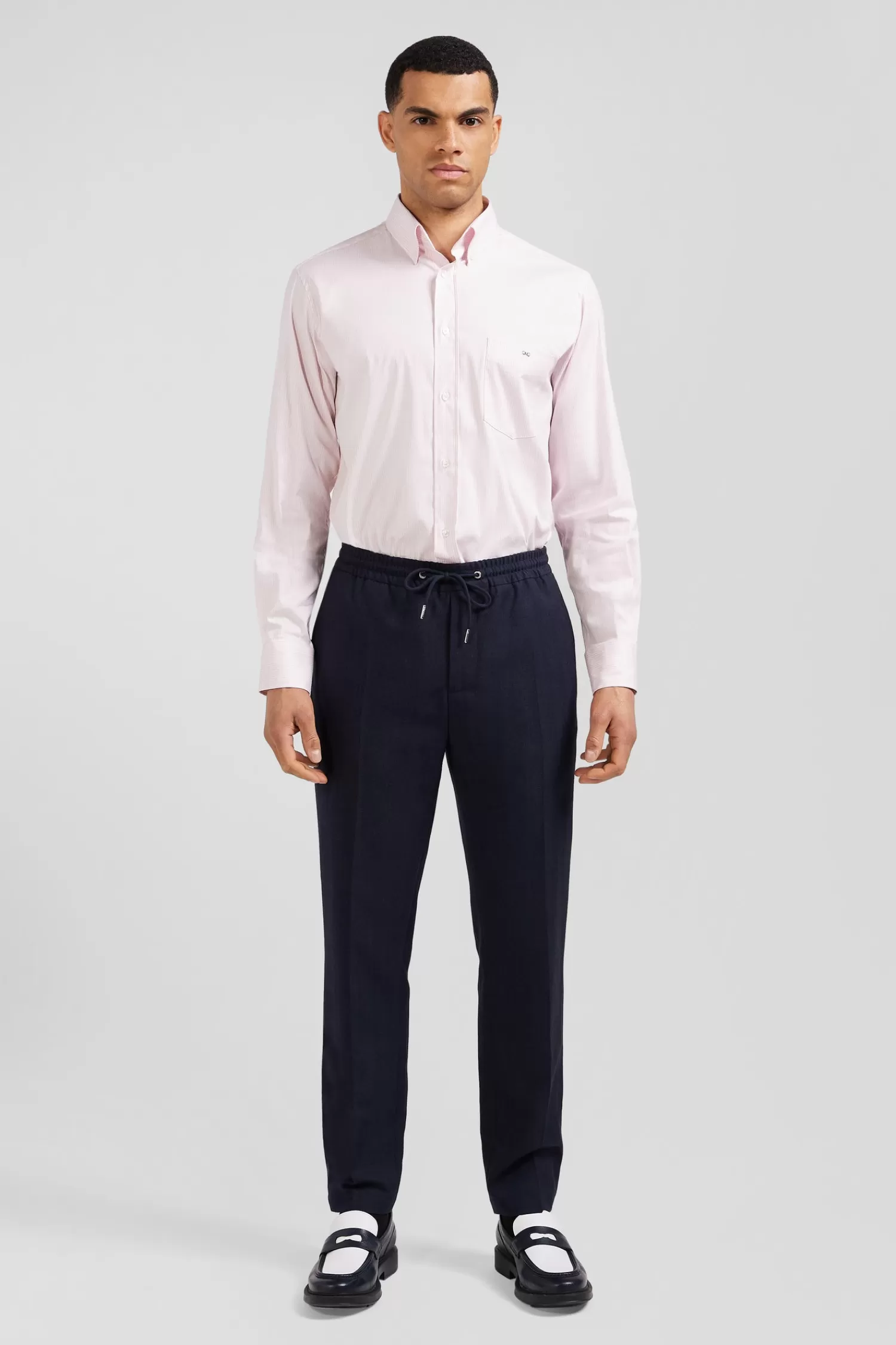 Eden Park Regular pink cotton poplin shirt with baton stripes< Shirts