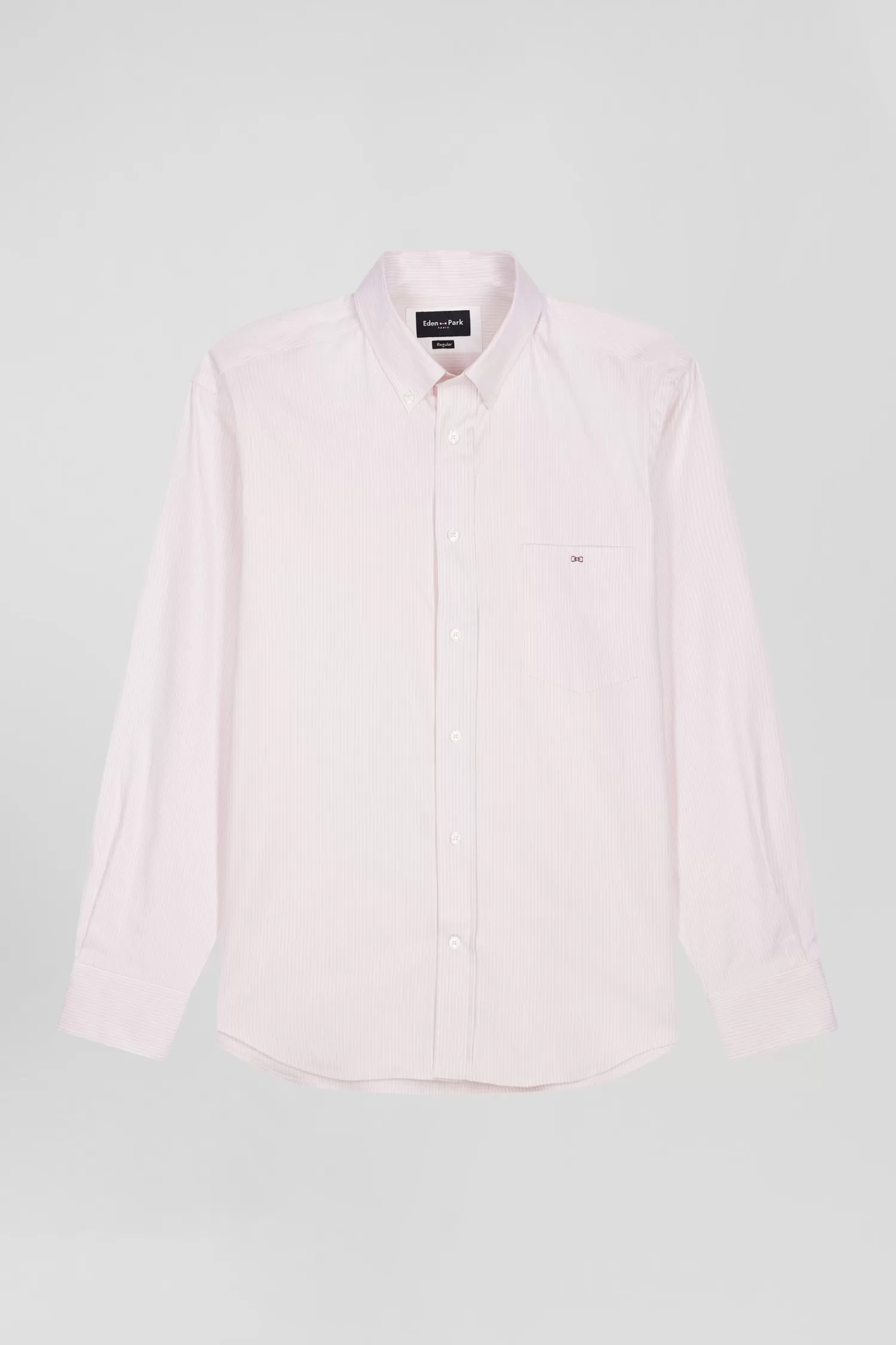 Eden Park Regular pink cotton poplin shirt with baton stripes< Shirts