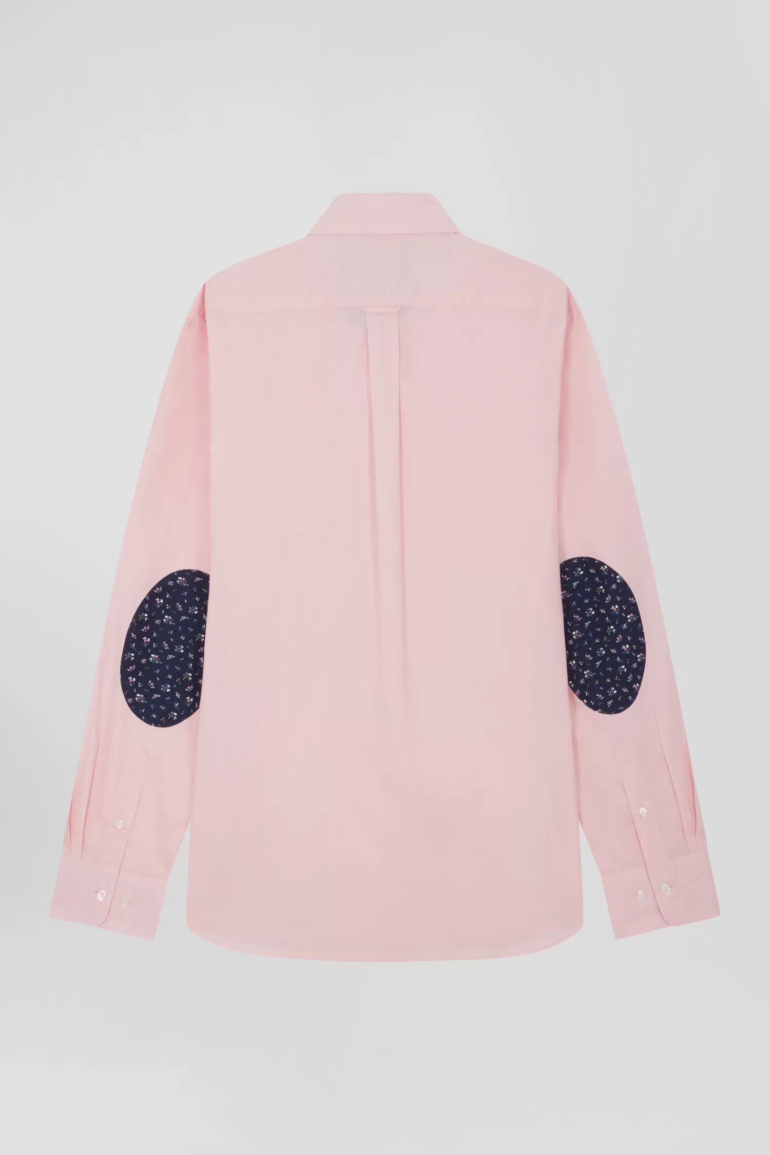 Eden Park Regular pink cotton poplin shirt with button-down collar and printed elbow patches< Shirts