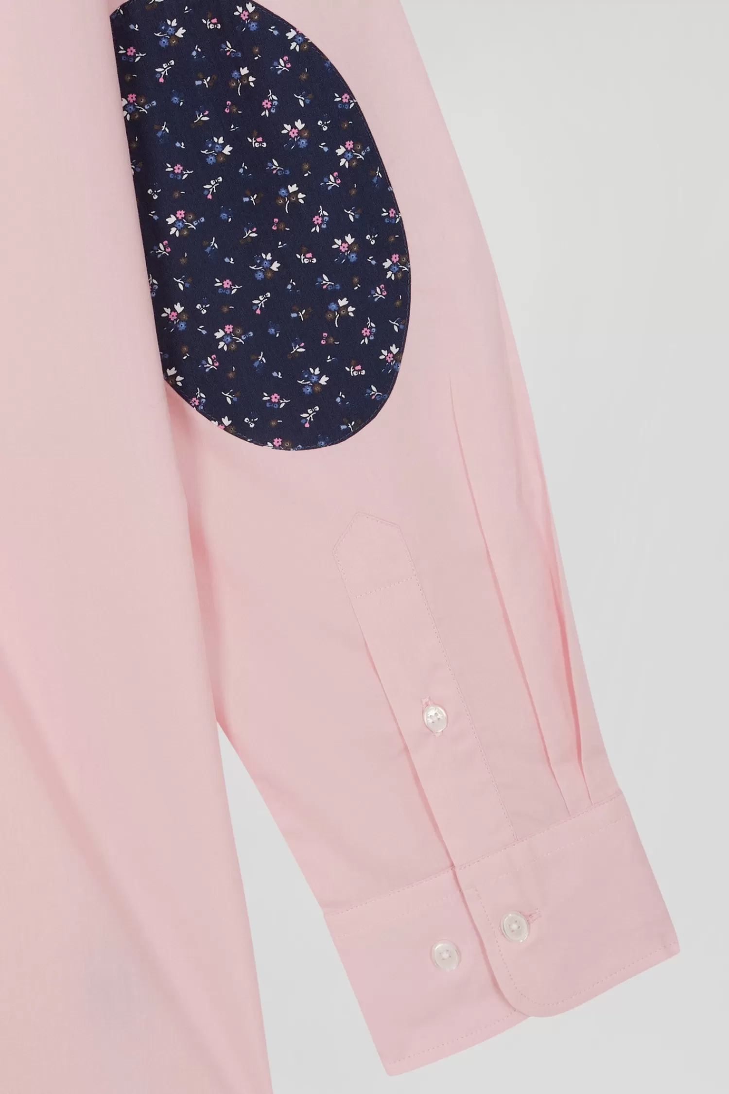 Eden Park Regular pink cotton poplin shirt with button-down collar and printed elbow patches< Shirts