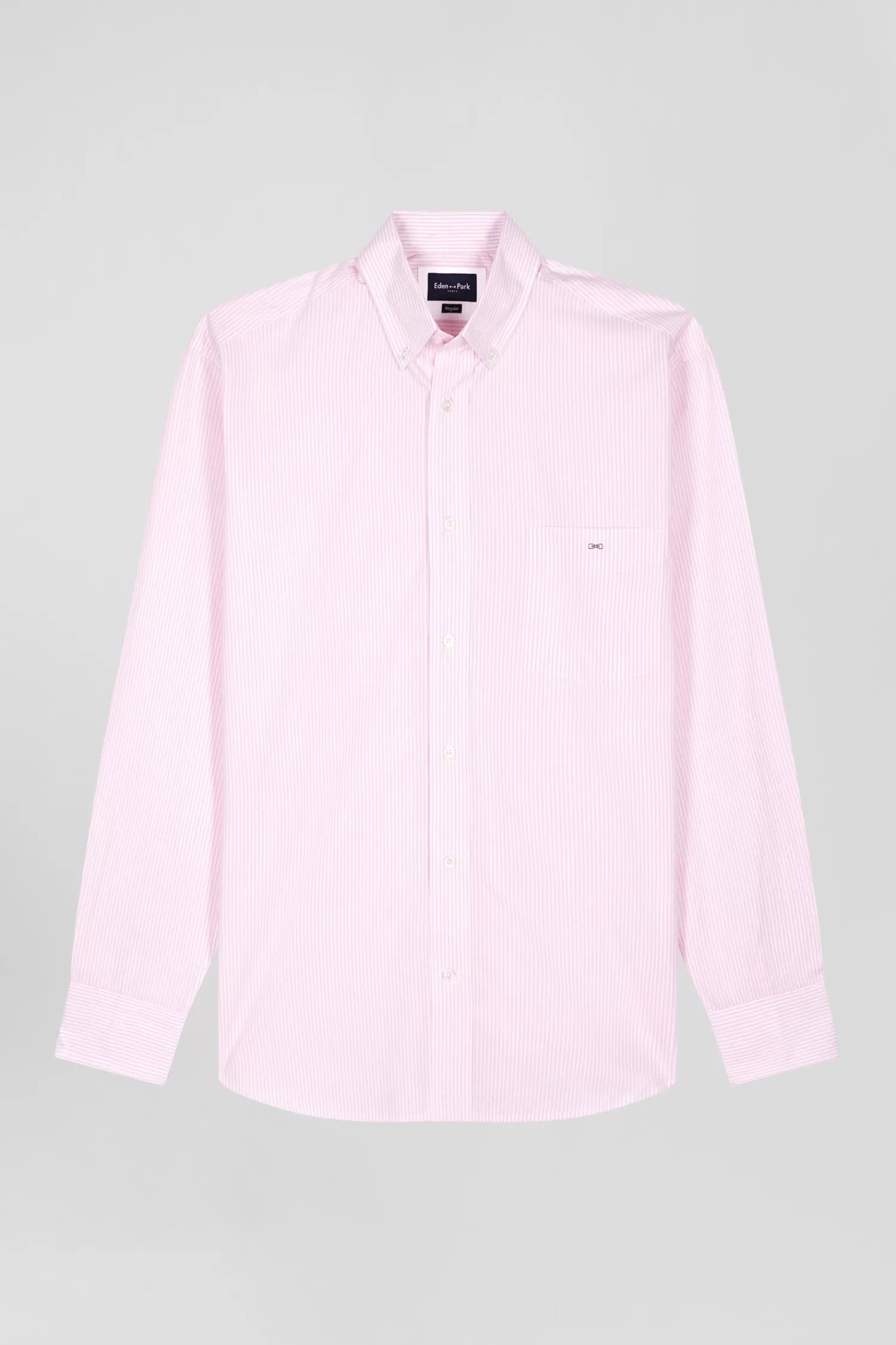 Eden Park Regular pink striped cotton jacquard shirt< Shirts