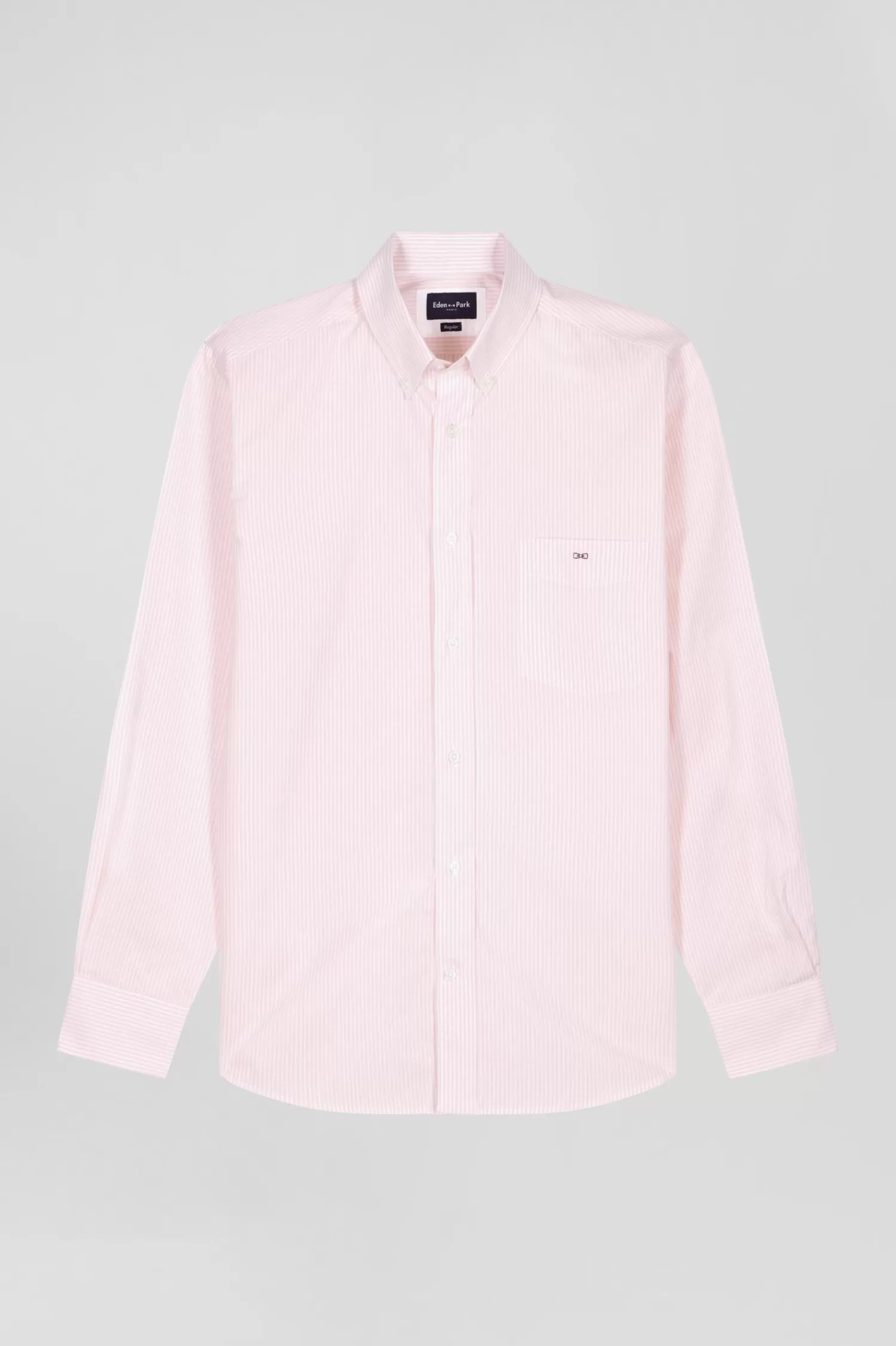 Eden Park Regular pink striped cotton jacquard shirt< Shirts