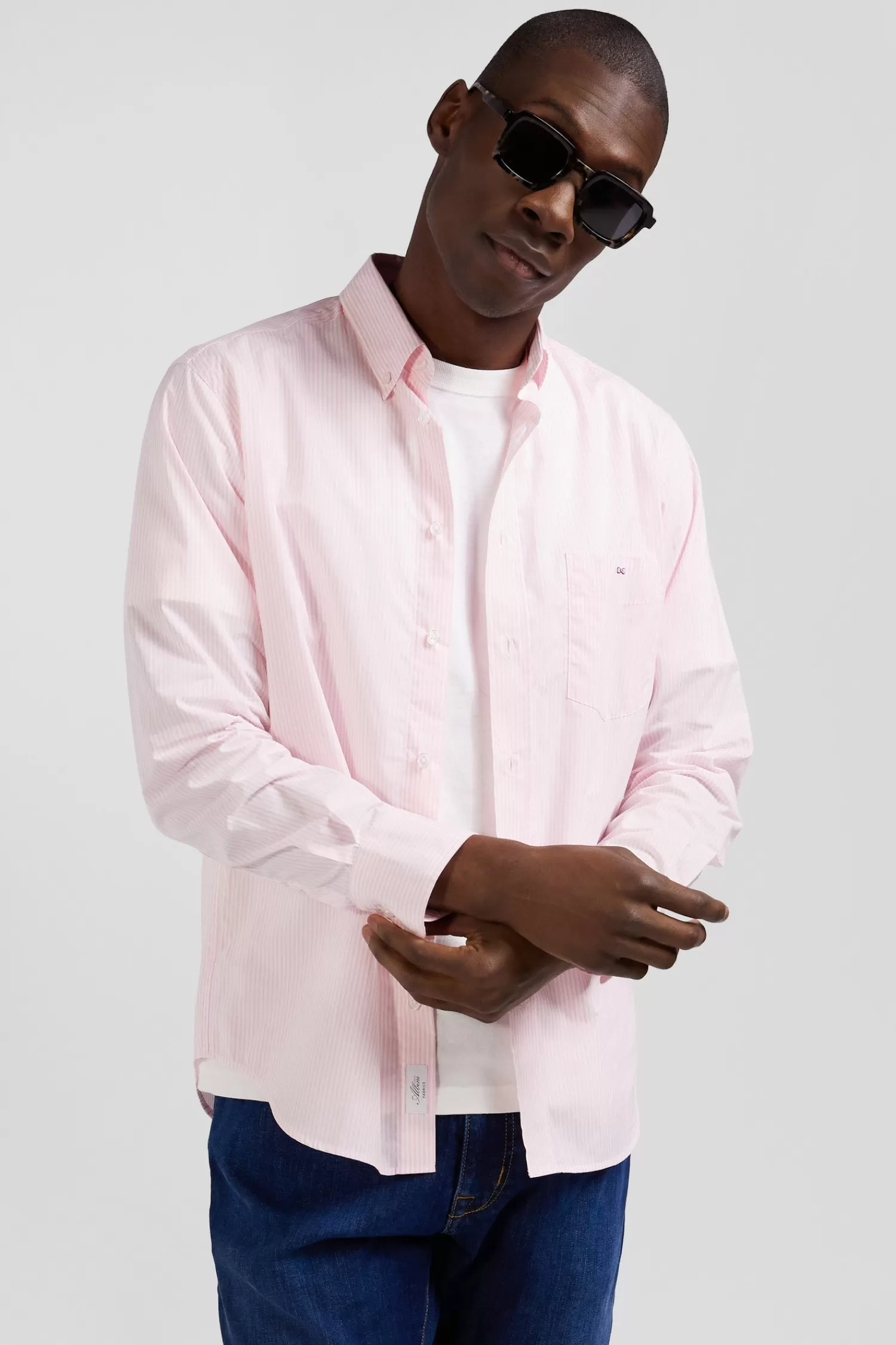 regular_pink_striped_cotton_jacquard_shirt_2.webp Eden Park Regular pink striped cotton jacquard shirt< Shirts