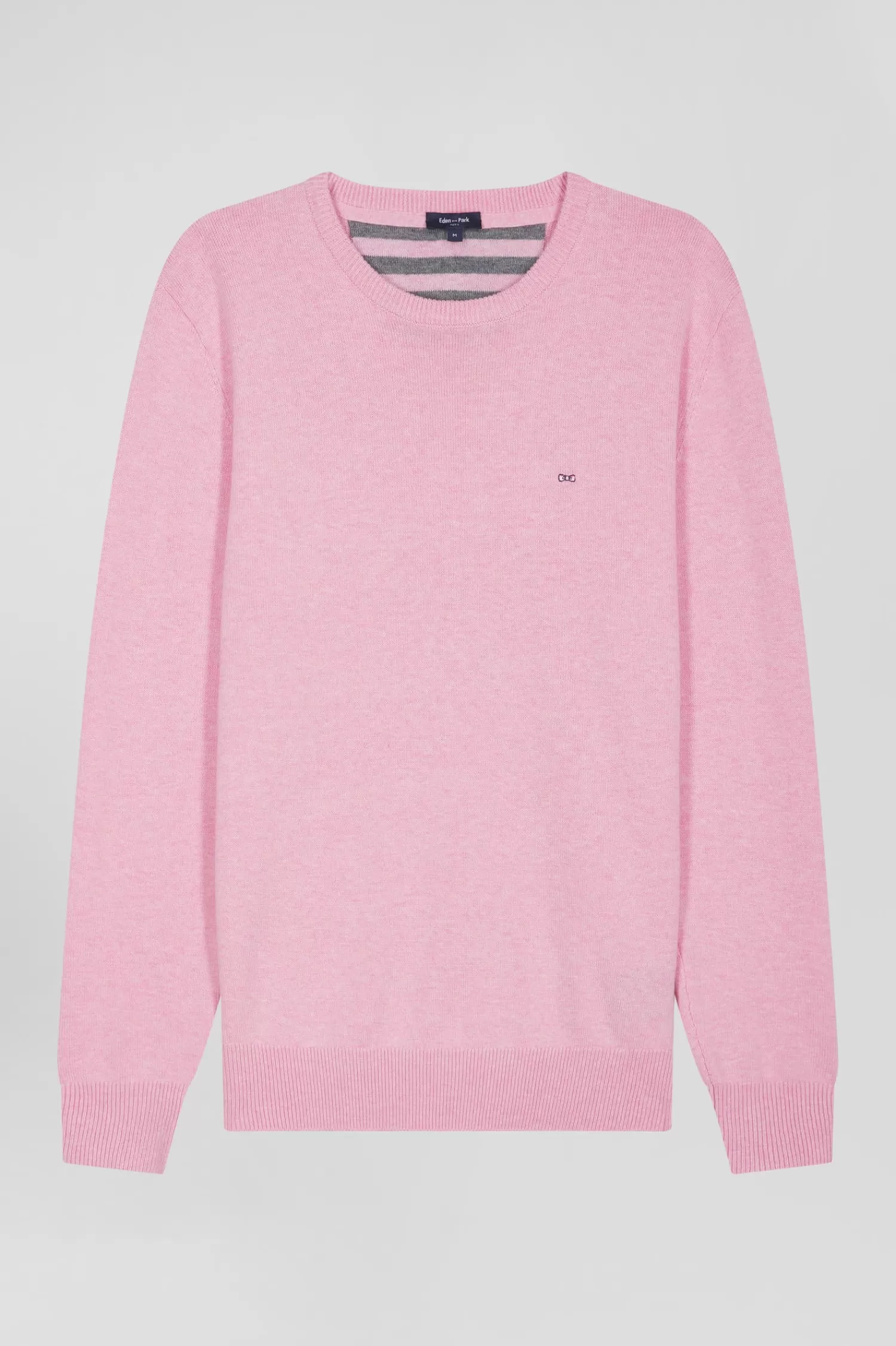 Eden Park Regular pink wool and cotton crew neck jumper< Sweaters
