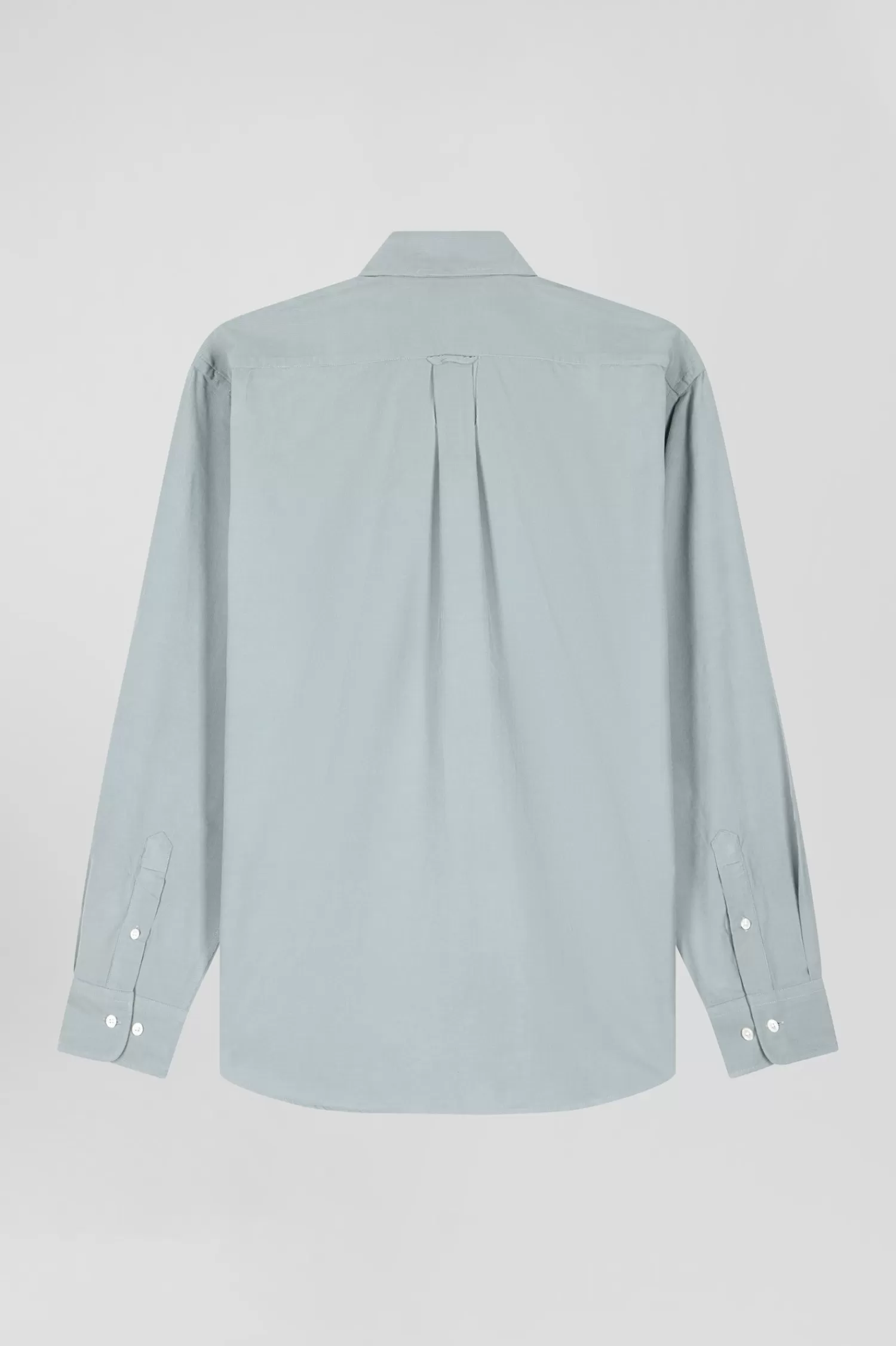Eden Park Regular plain aqua green cotton shirt with button-down collar and chest pocket< Shirts