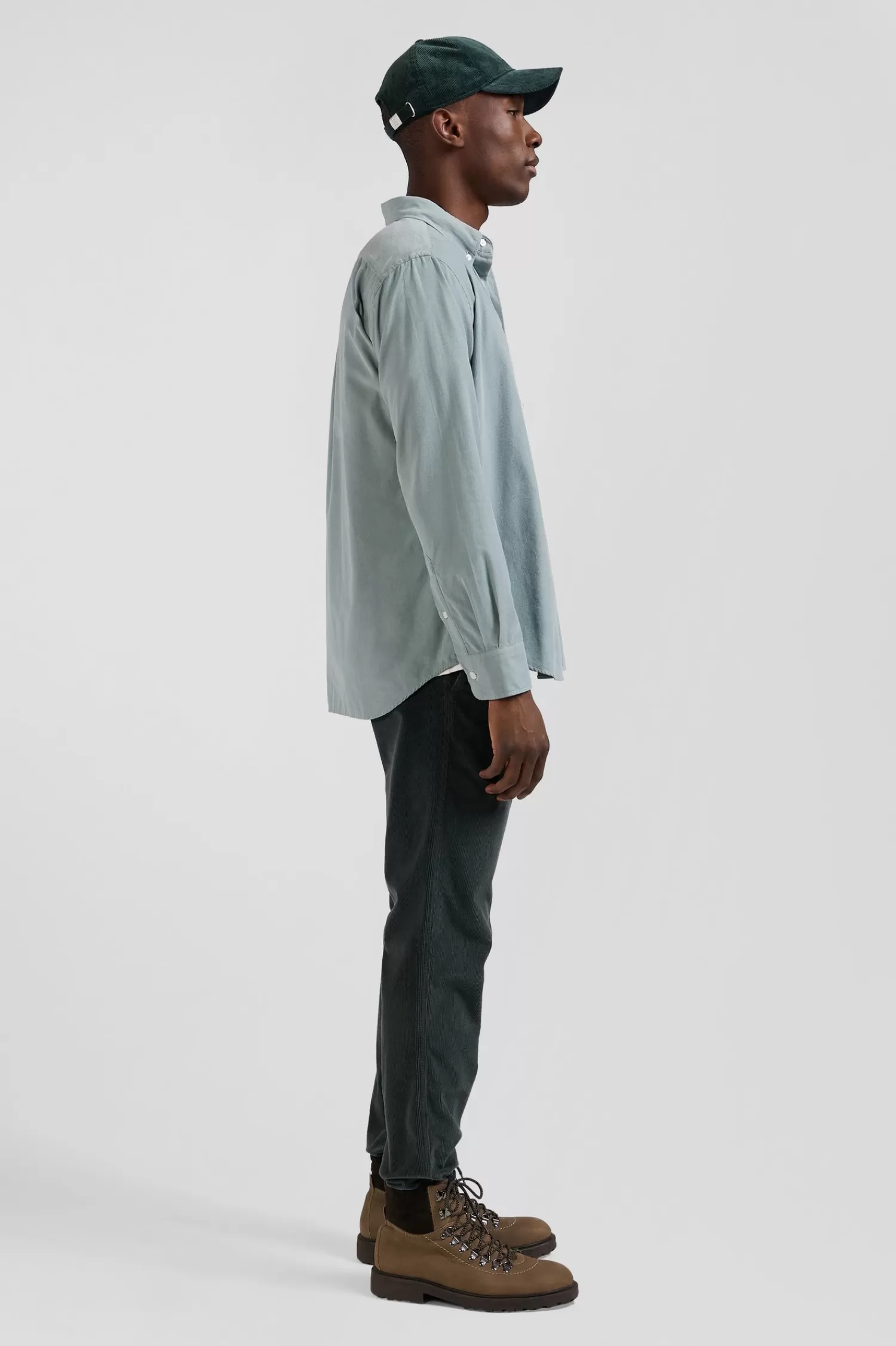 Eden Park Regular plain aqua green cotton shirt with button-down collar and chest pocket< Shirts