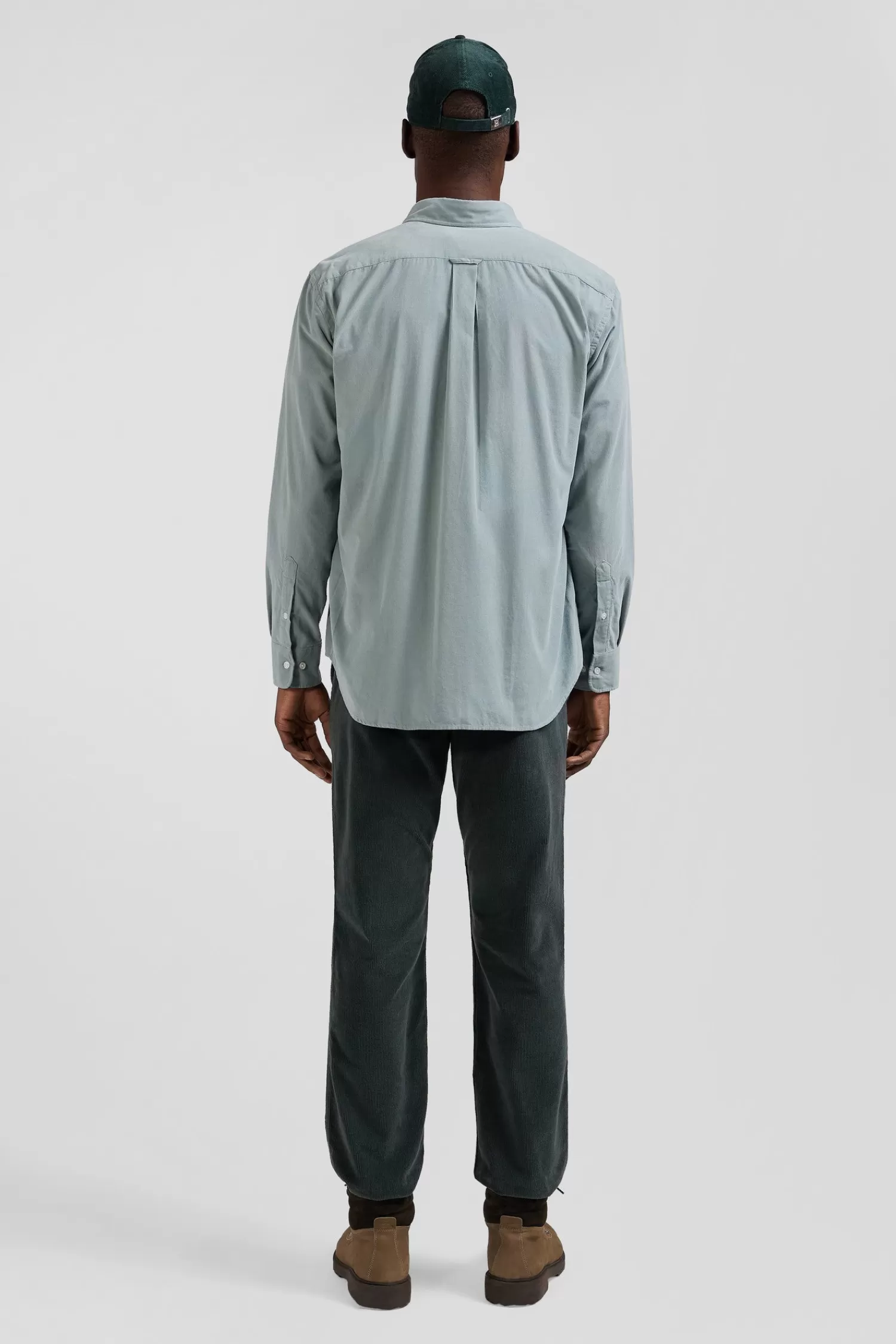 Eden Park Regular plain aqua green cotton shirt with button-down collar and chest pocket< Shirts