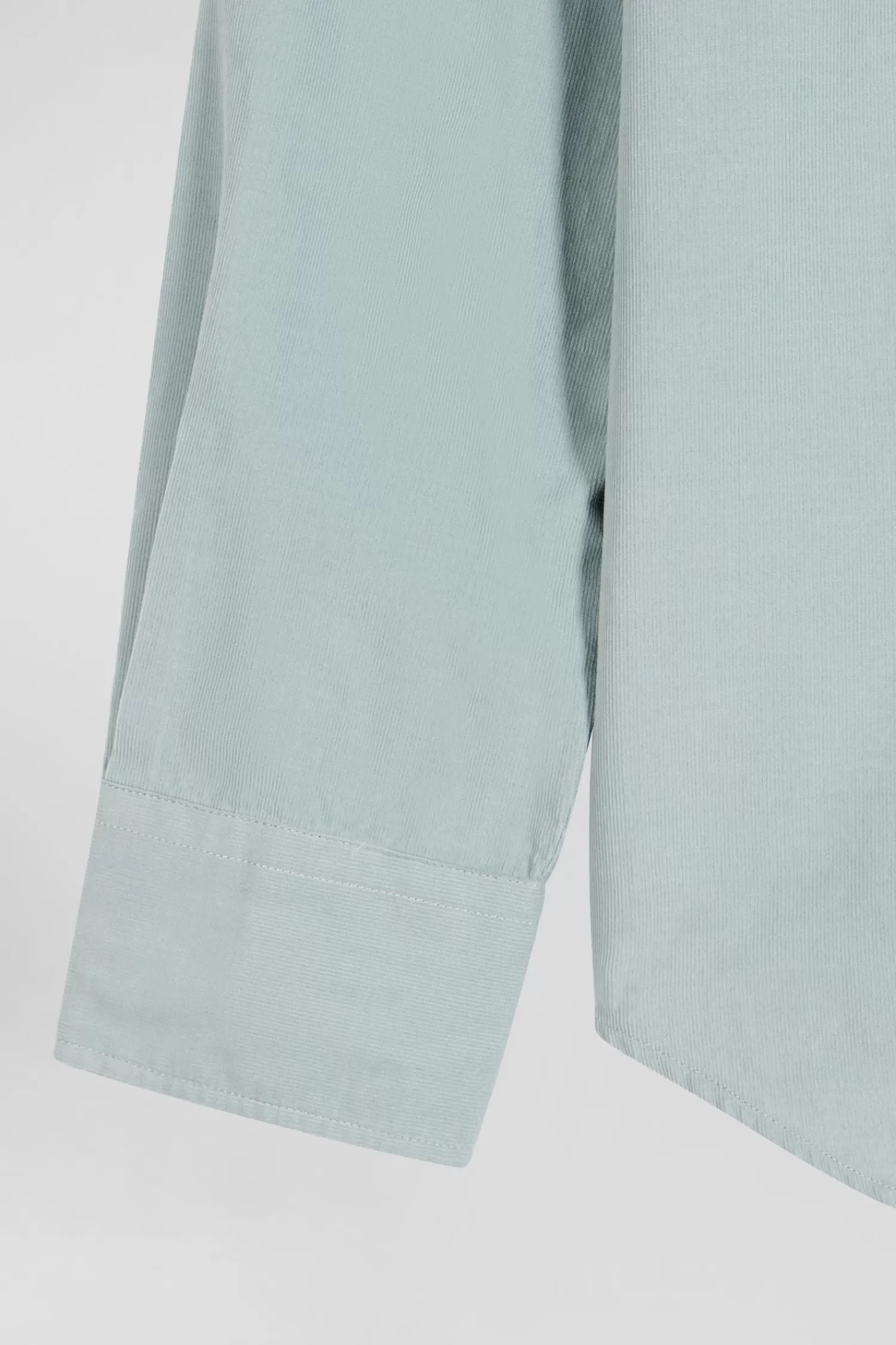 Eden Park Regular plain aqua green cotton shirt with button-down collar and chest pocket< Shirts