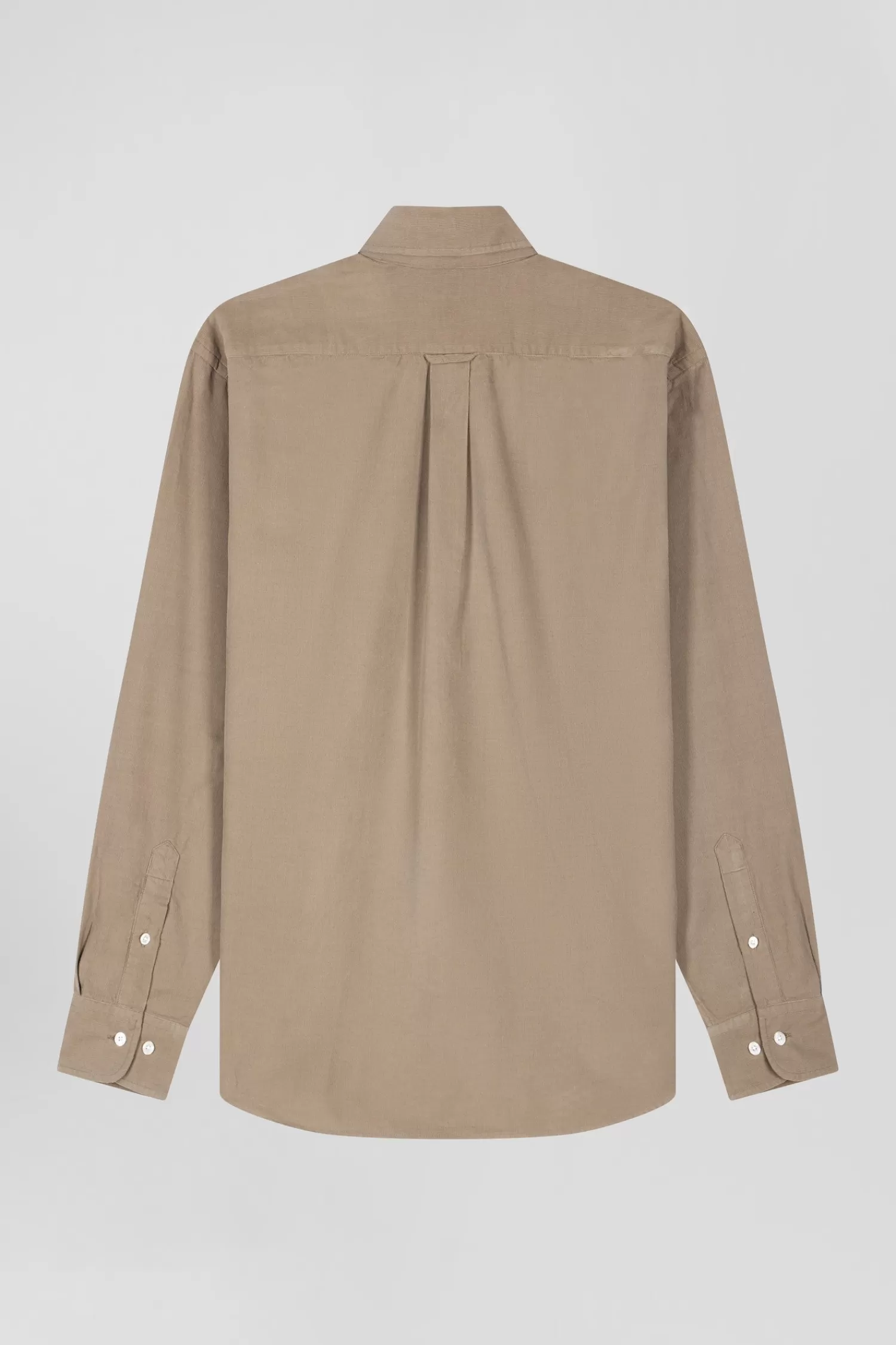 regular_plain_beige_cotton_shirt_with_buttondown_collar_and_chest_pocket_3.webp Eden Park Regular plain beige cotton shirt with button-down collar and chest pocket< Shirts