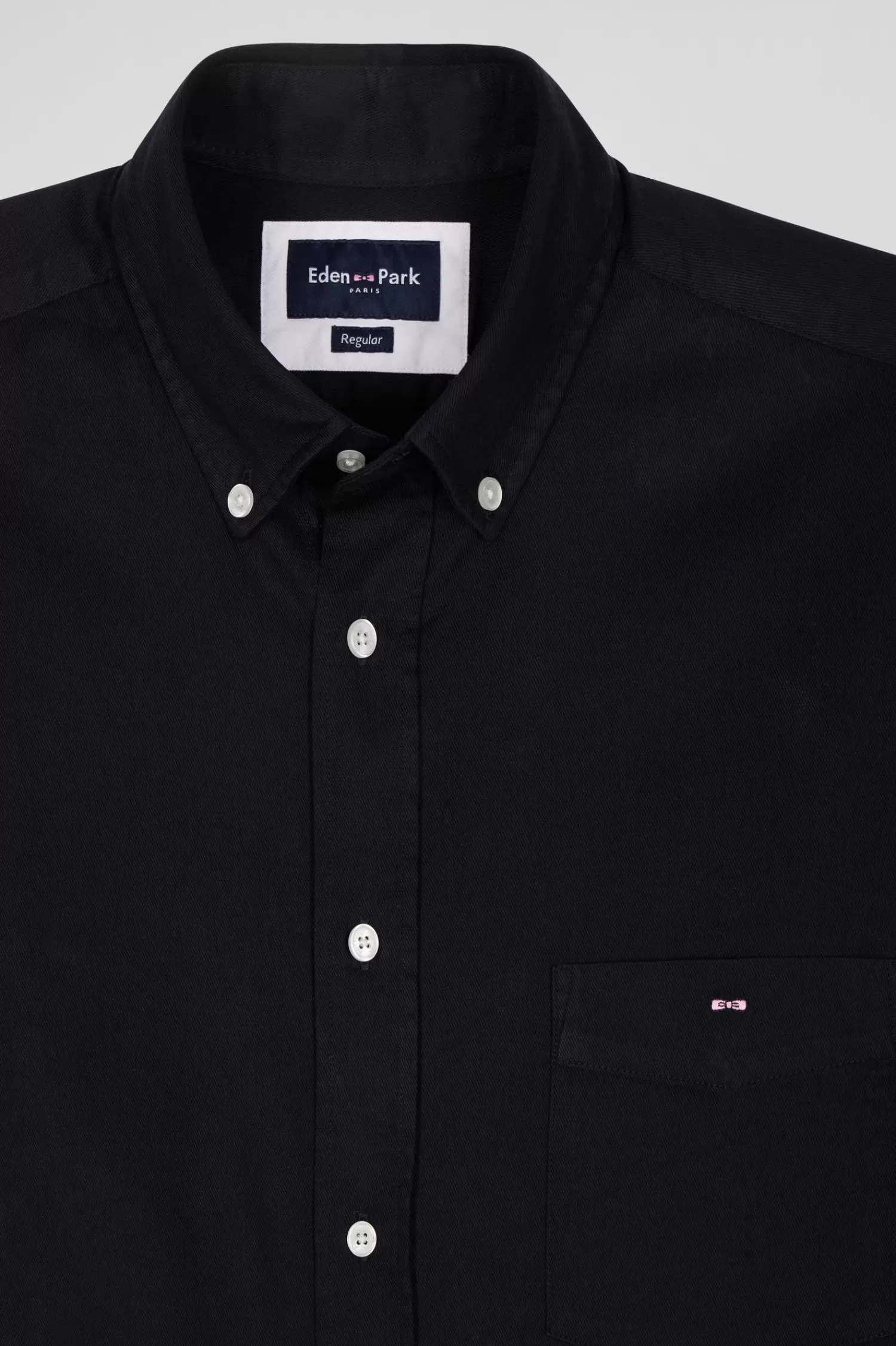 regular_plain_black_piqu_cotton_shirt_6.webp Eden Park Regular plain black piqué cotton shirt< Shirts