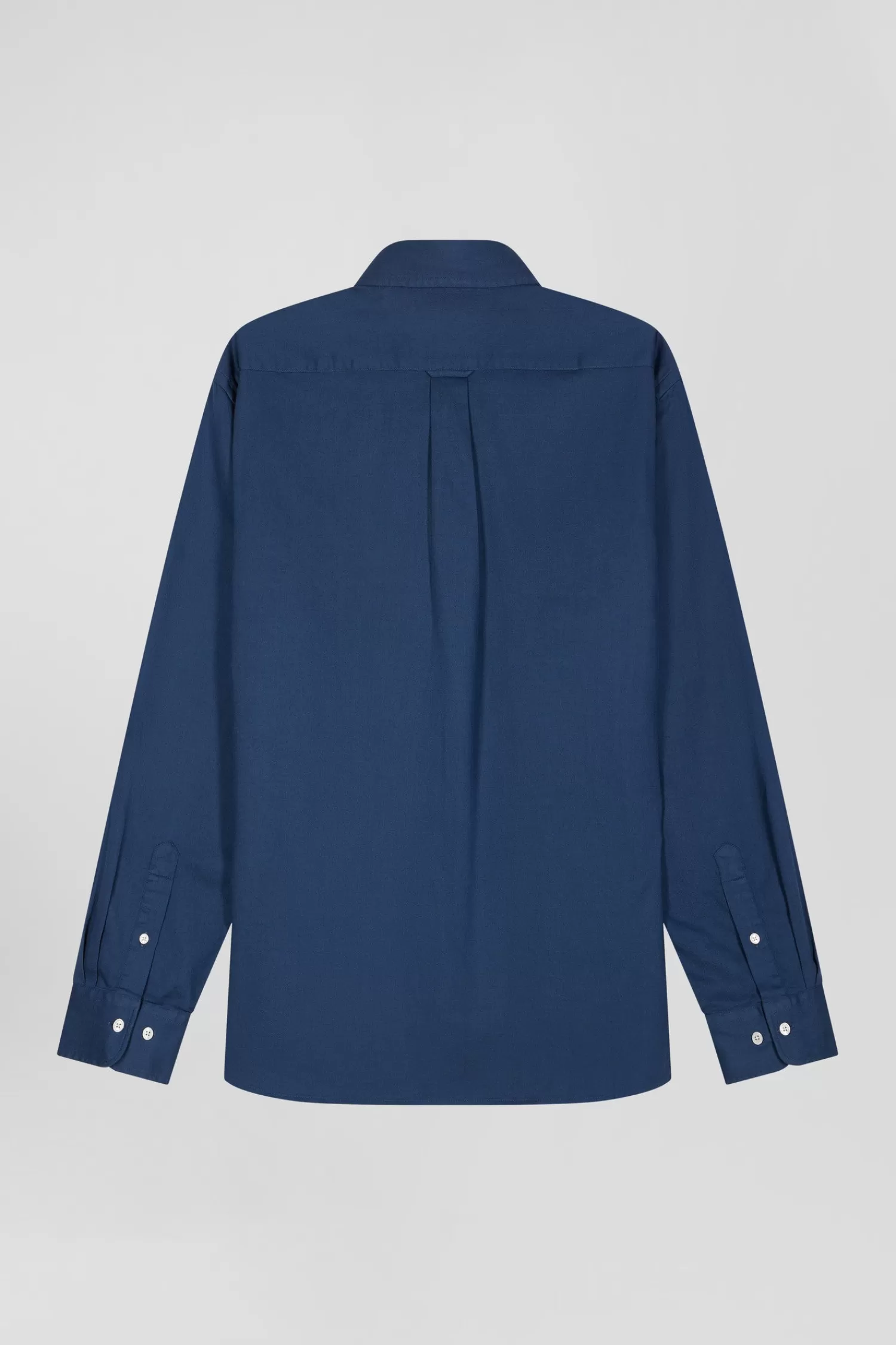 regular_plain_blue_piqu_cotton_shirt_3.webp Eden Park Regular plain blue piqué cotton shirt< Shirts
