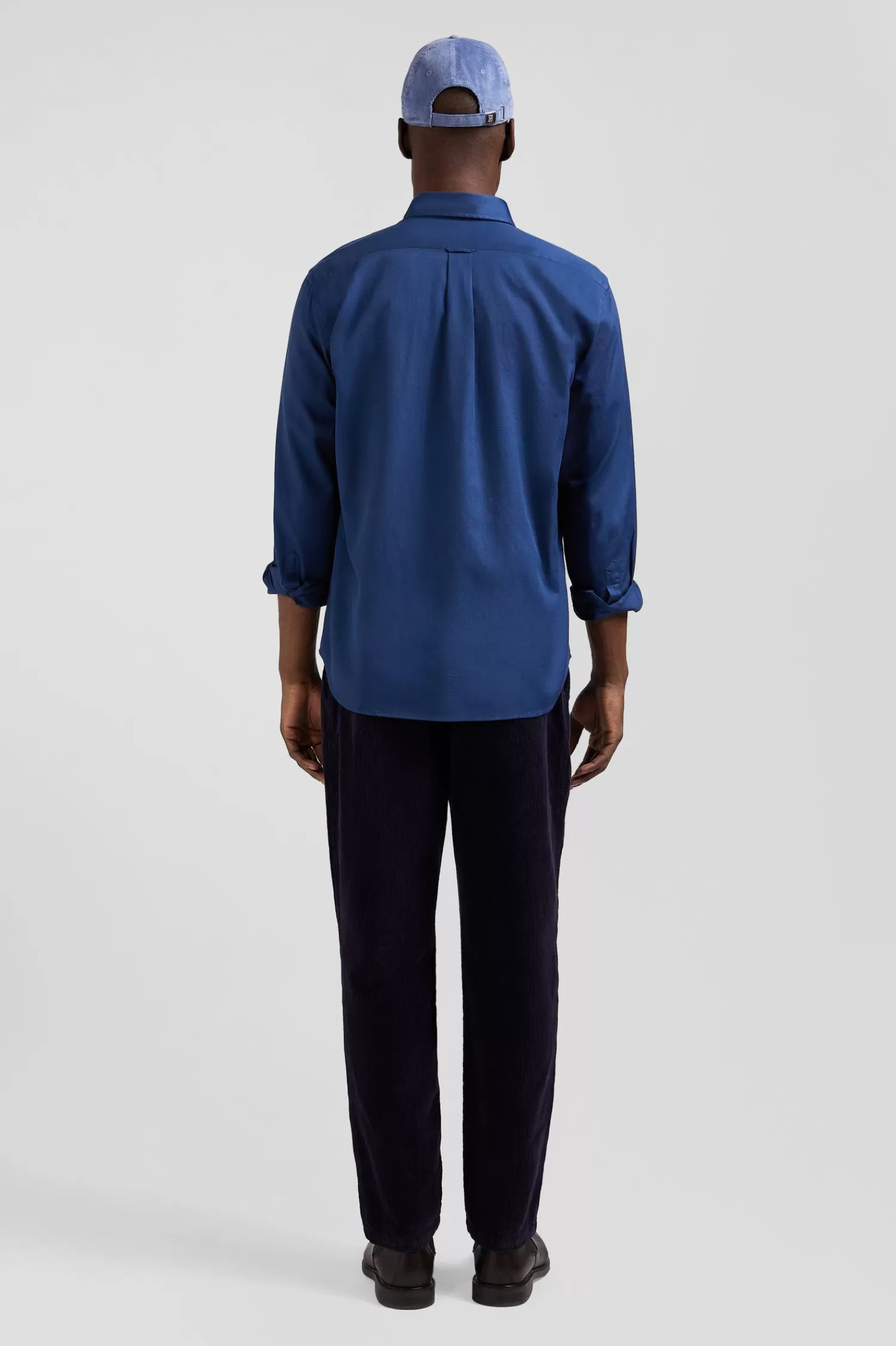 regular_plain_blue_piqu_cotton_shirt_5.webp Eden Park Regular plain blue piqué cotton shirt< Shirts