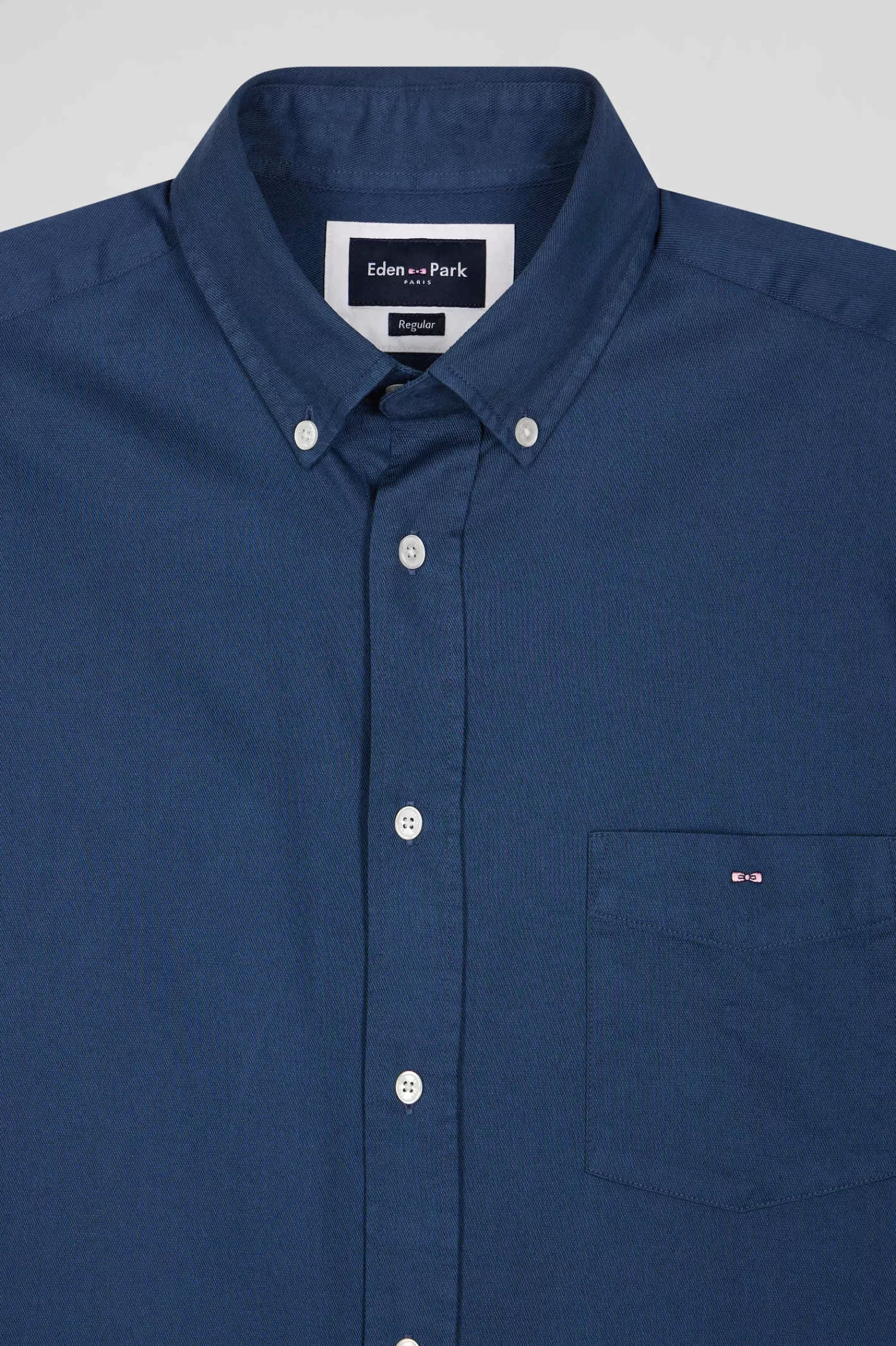 regular_plain_blue_piqu_cotton_shirt_6.webp Eden Park Regular plain blue piqué cotton shirt< Shirts